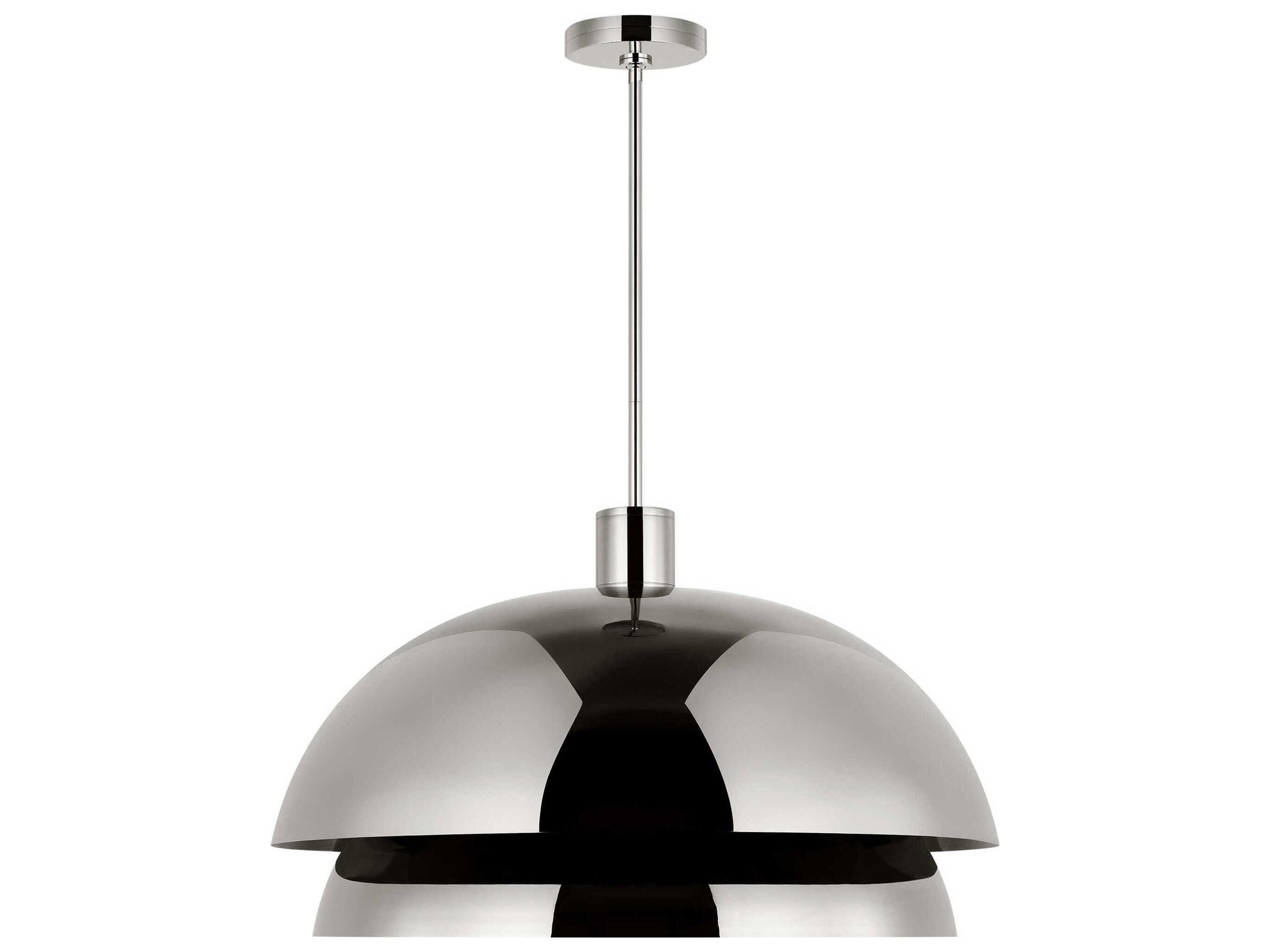 Visual Comfort Modern Shanti 2-Light Polished Nickel Dome Pendant