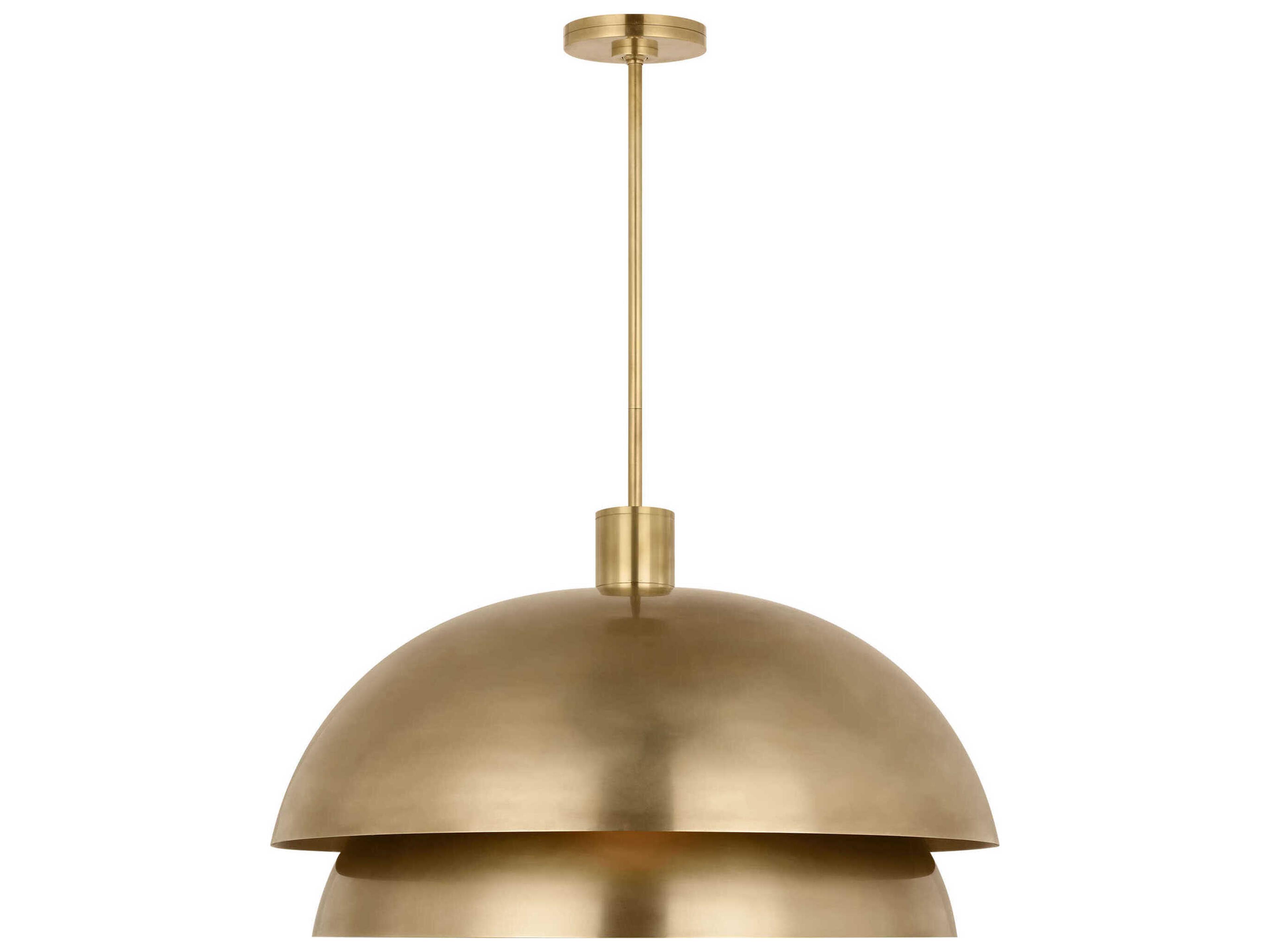 Visual Comfort Modern Shanti 2-Light Natural Brass Dome Pendant