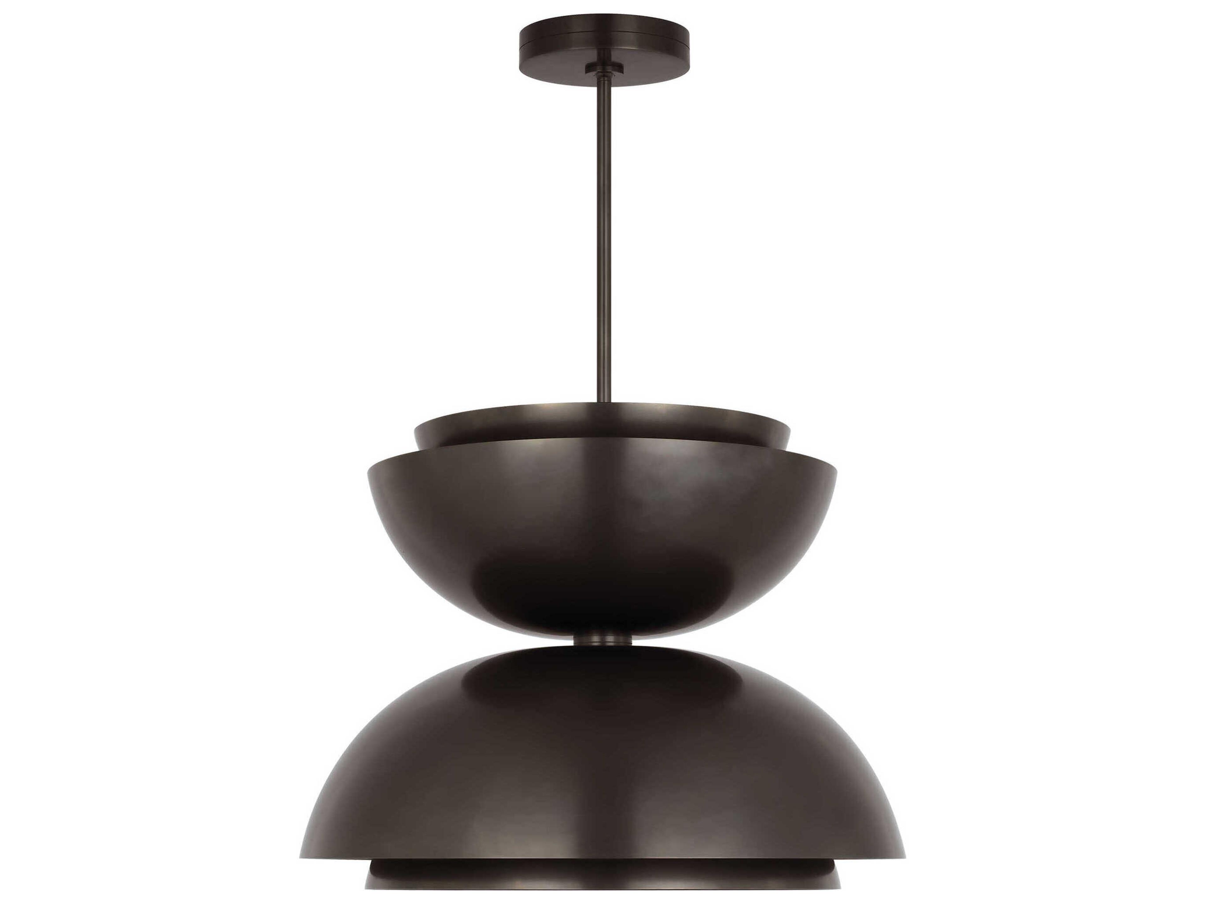 Visual Comfort Modern Shanti 2-Light Dark Bronze Dome Pendant
