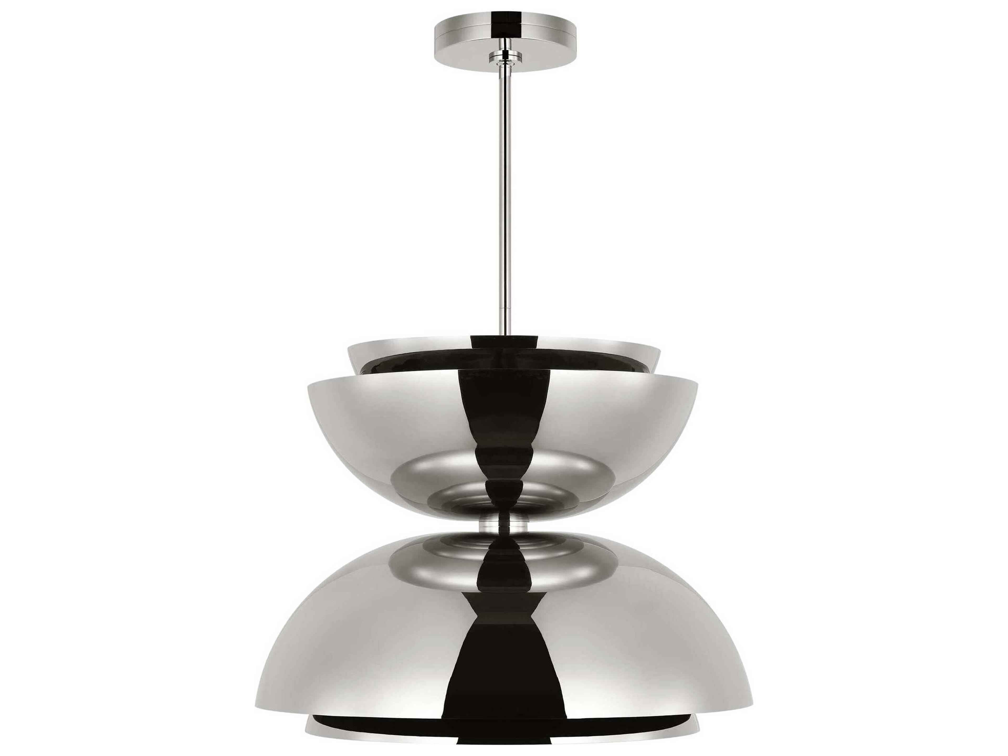 Visual Comfort Modern Shanti 2-Light Polished Nickel Dome Pendant