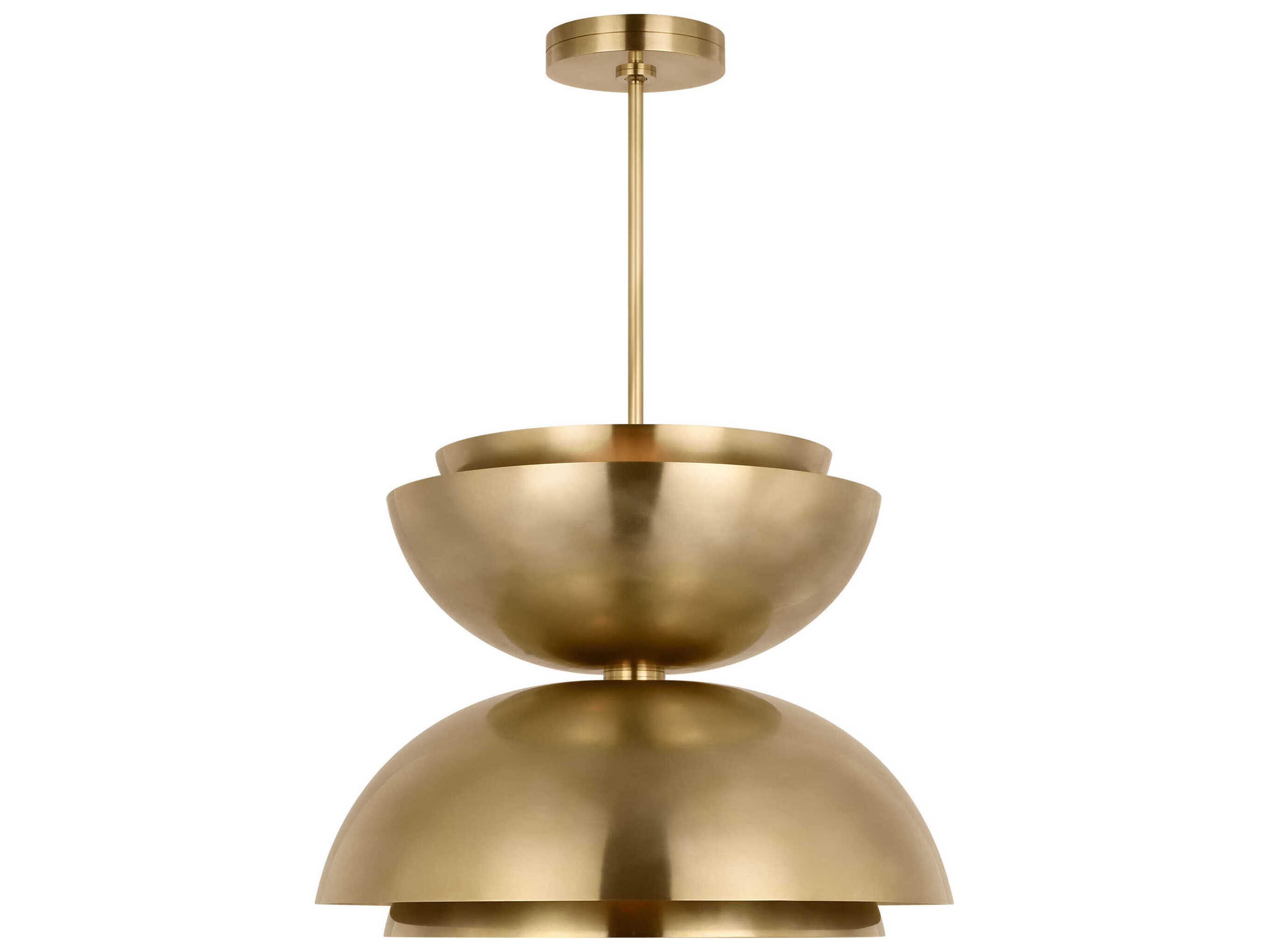Visual Comfort Modern Shanti 2-Light Natural Brass Dome Pendant