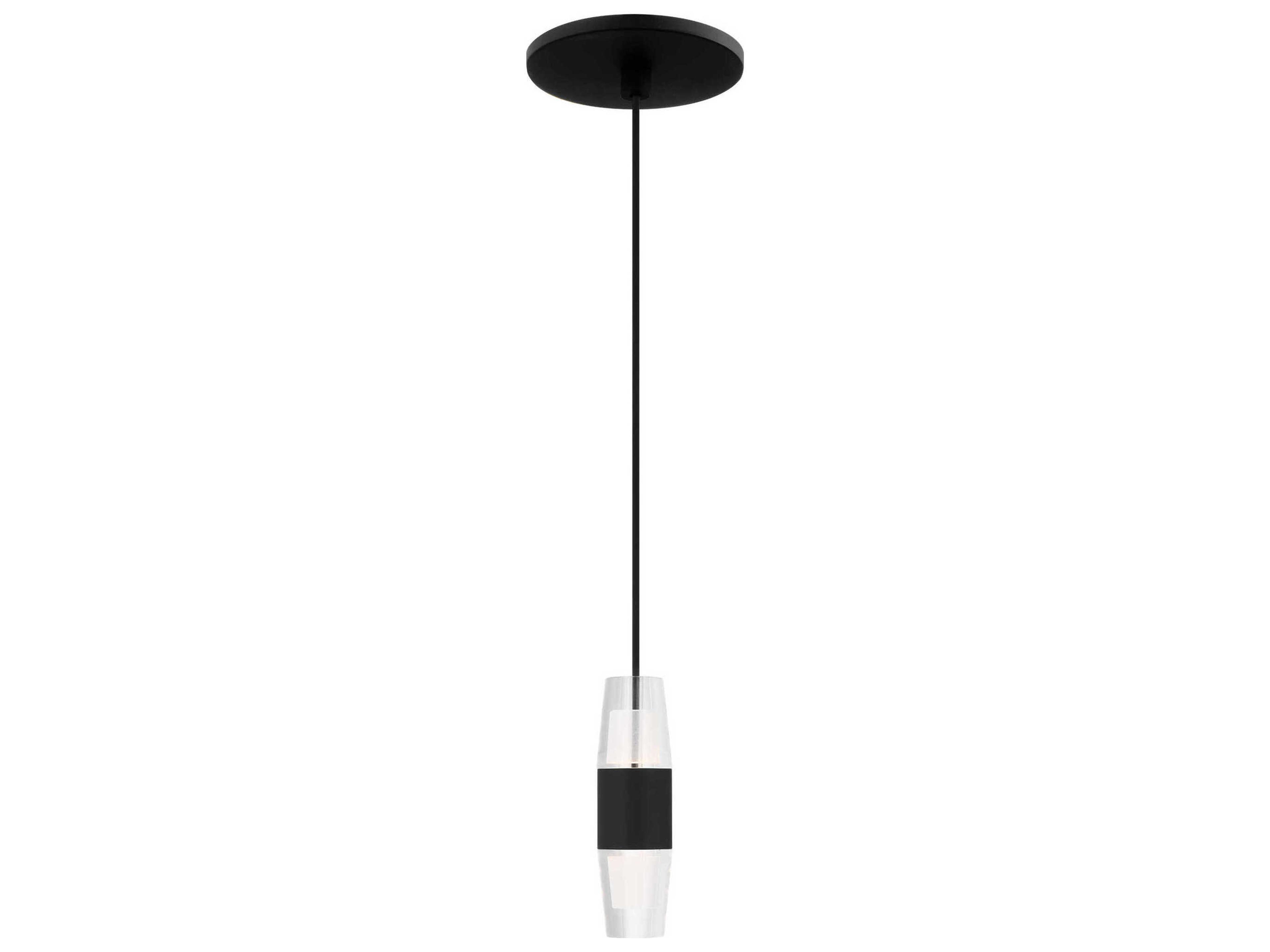 Visual Comfort Modern Lassell 1-Light Nightshade Black Mini Pendant