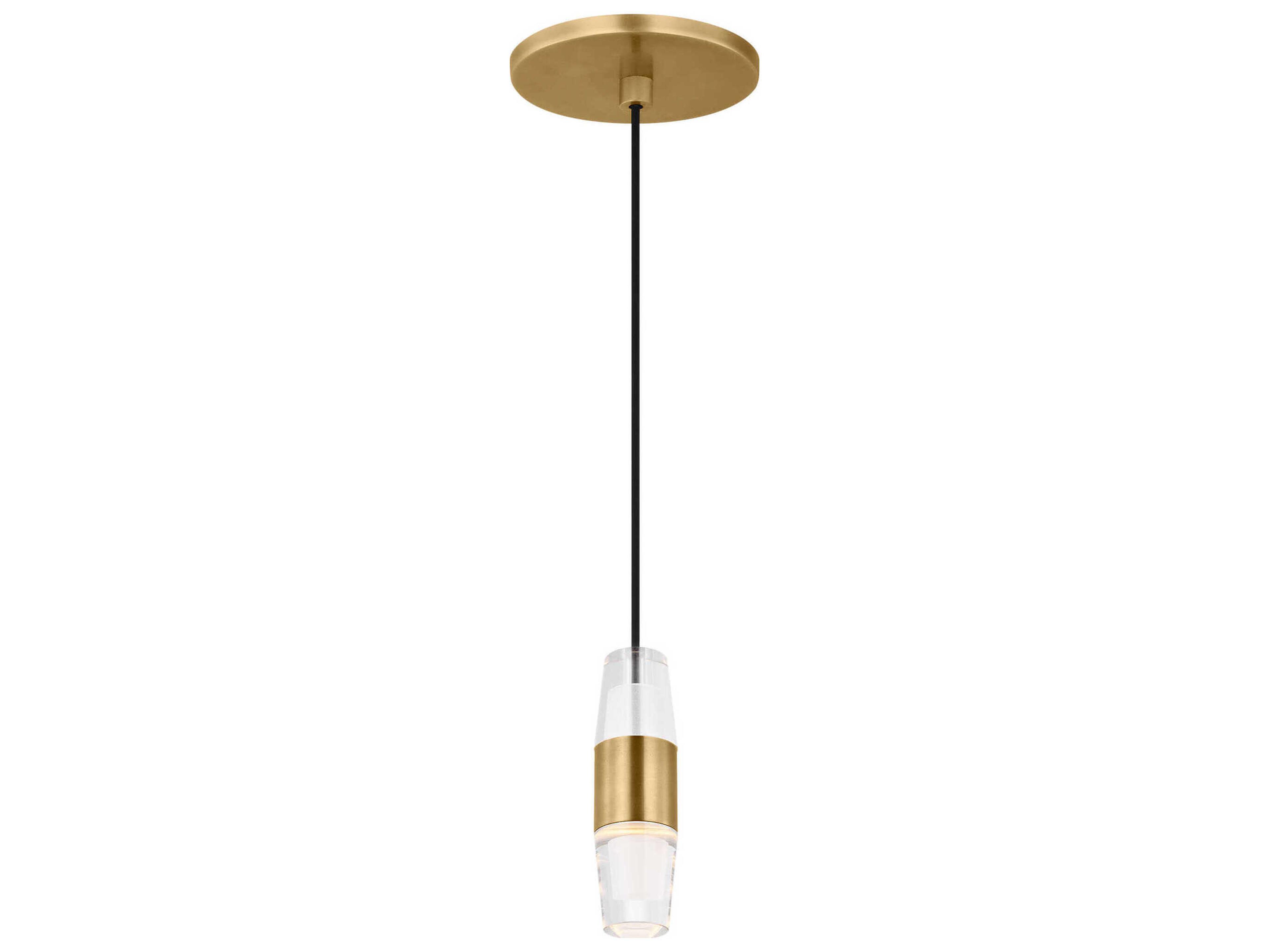 Visual Comfort Modern Lassell 1-Light Natural Brass Mini Pendant