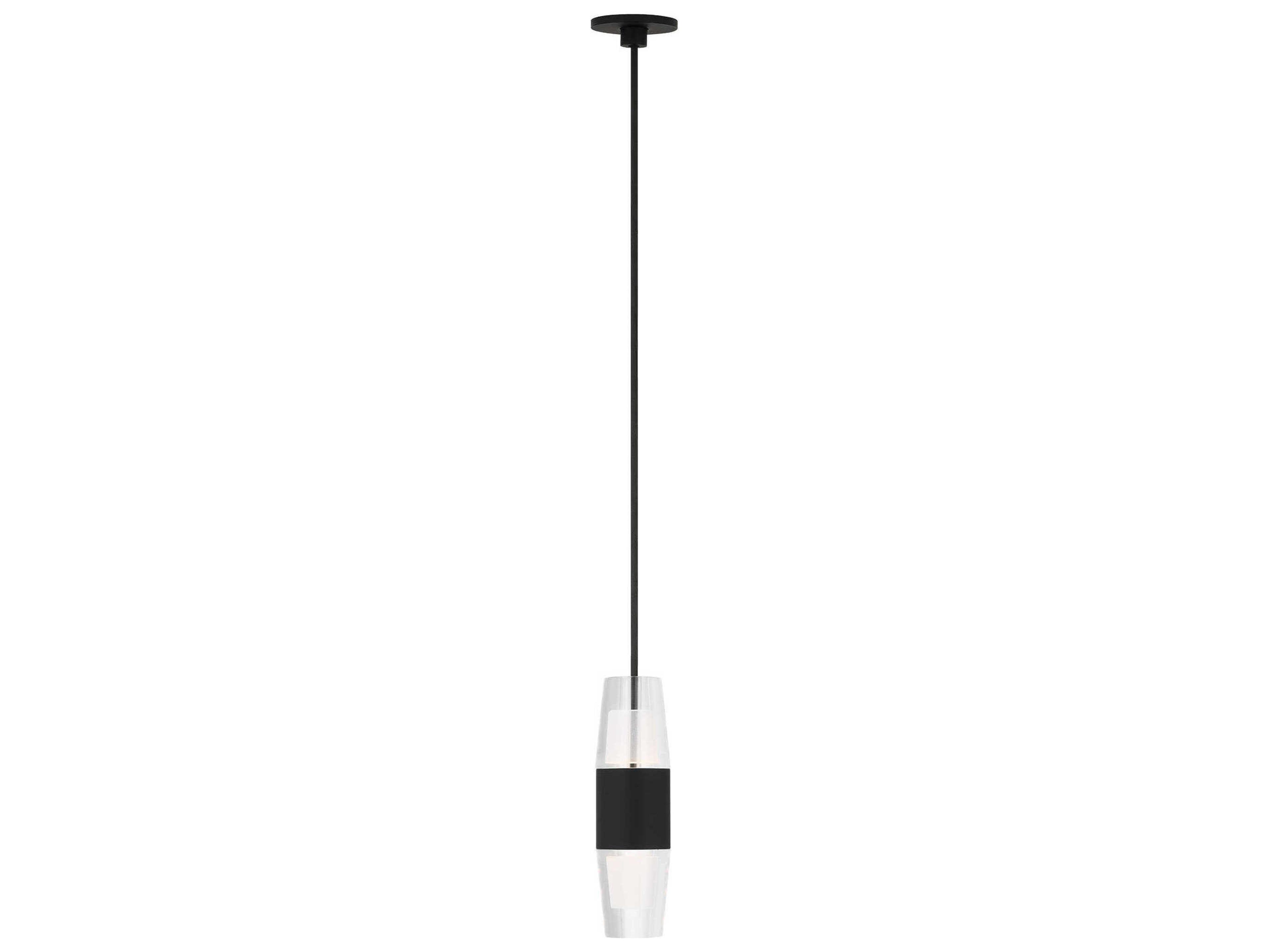 Visual Comfort Modern Lassell 1-Light Nightshade Black Mini Pendant