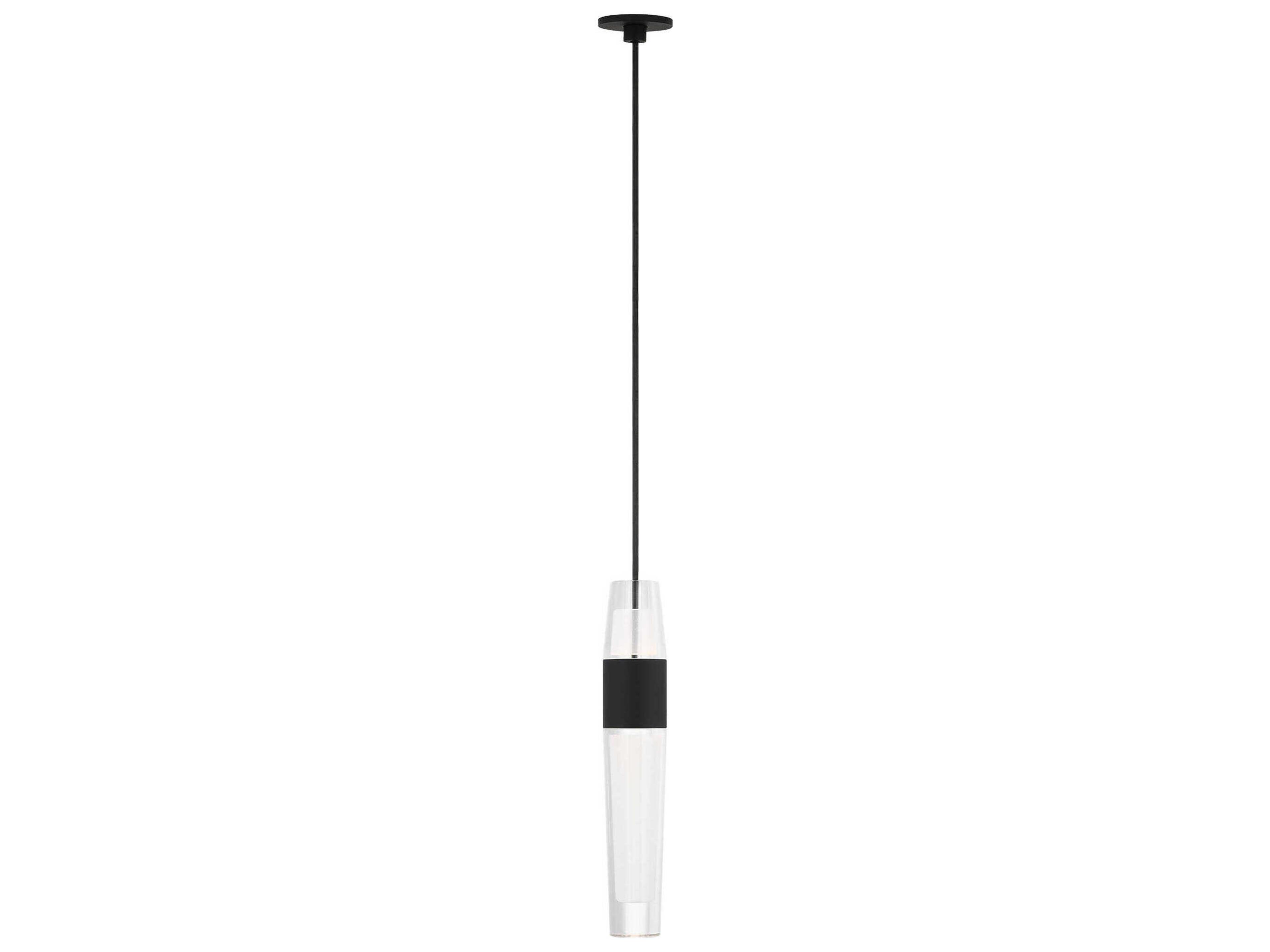 Visual Comfort Modern Lassell 1-Light Nightshade Black Mini Pendant