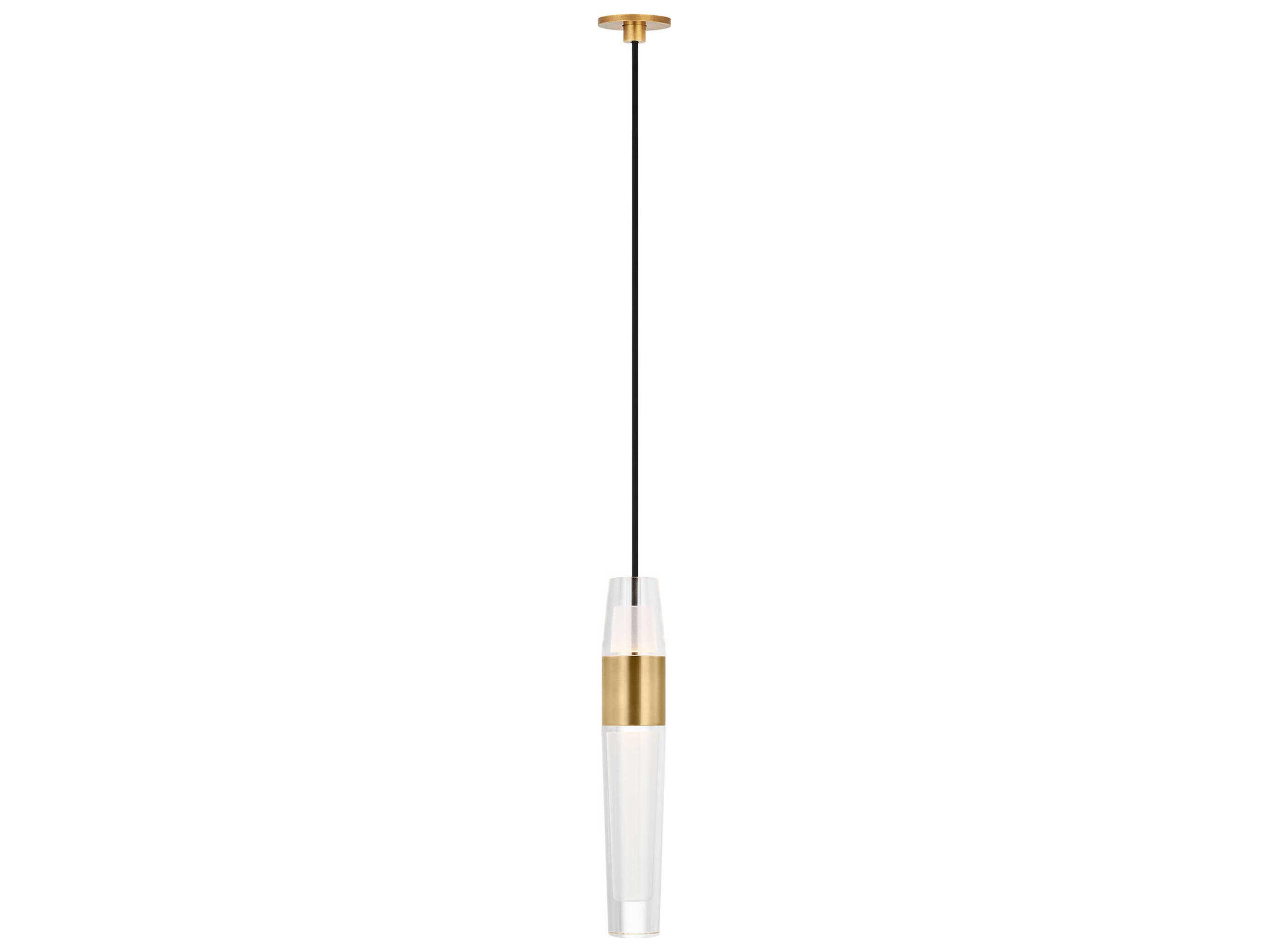 Visual Comfort Modern Lassell 1-Light Natural Brass Mini Pendant