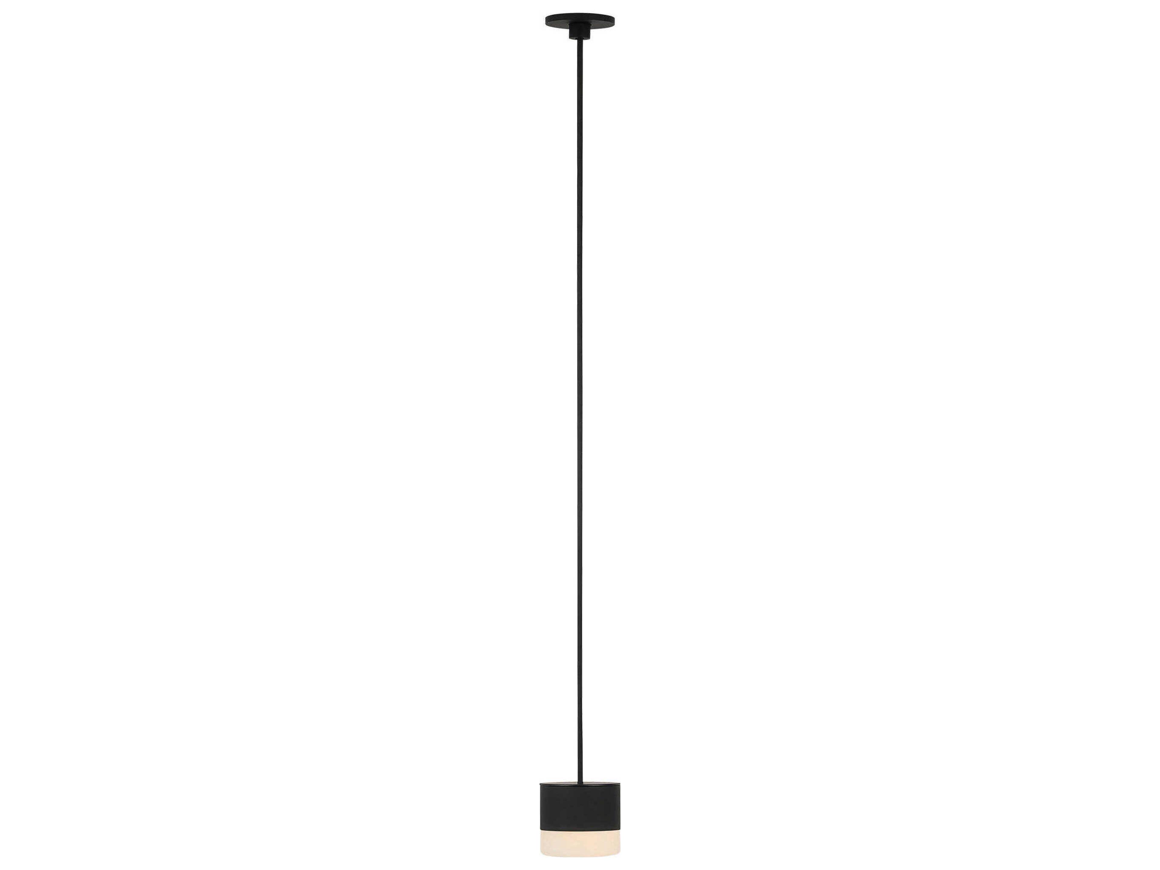 Visual Comfort Modern Gable 1-Light Nightshade Black Mini Pendant