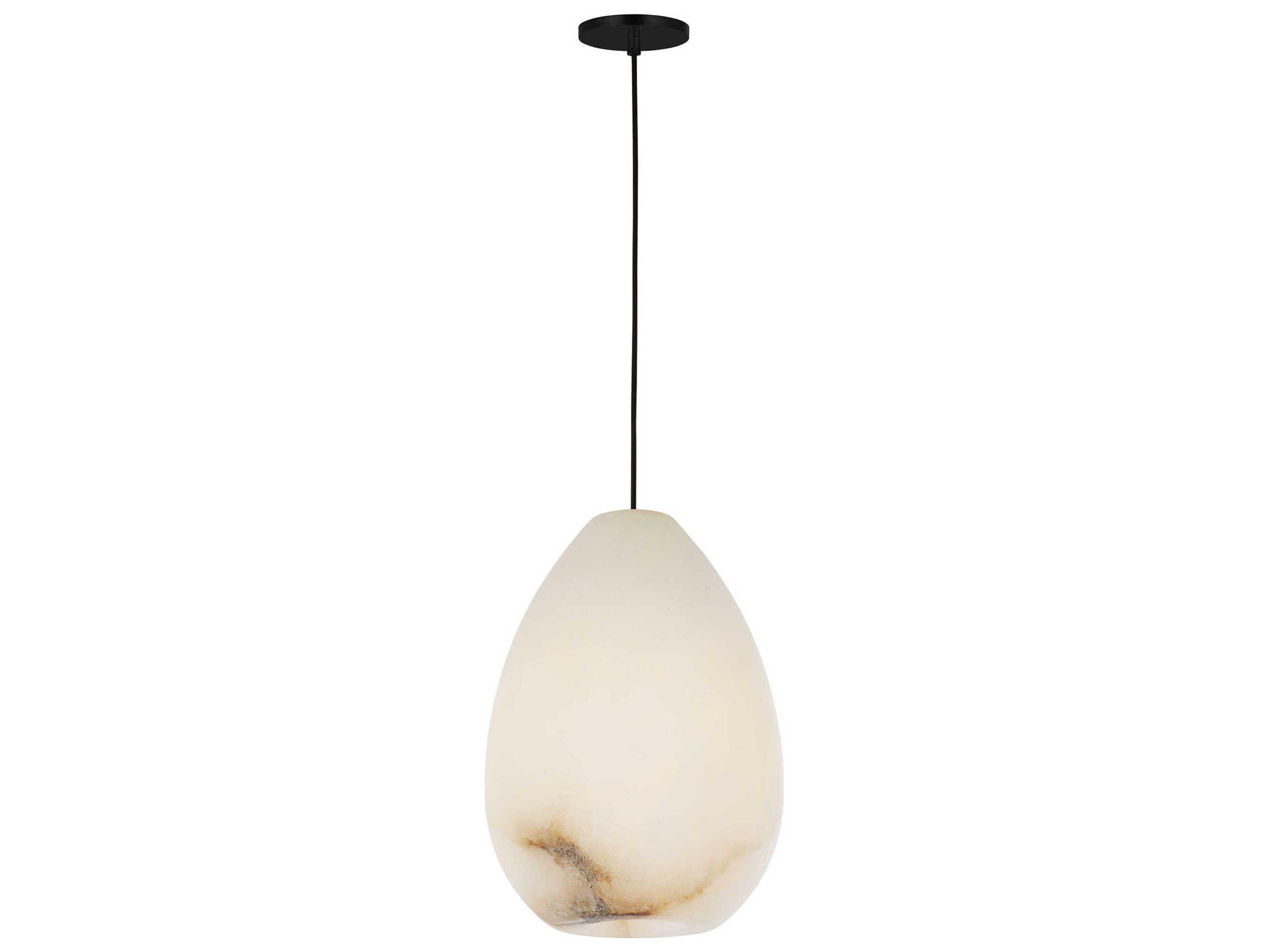 Visual Comfort Modern Alina 1-Light Nightshade Black White Mini Pendant