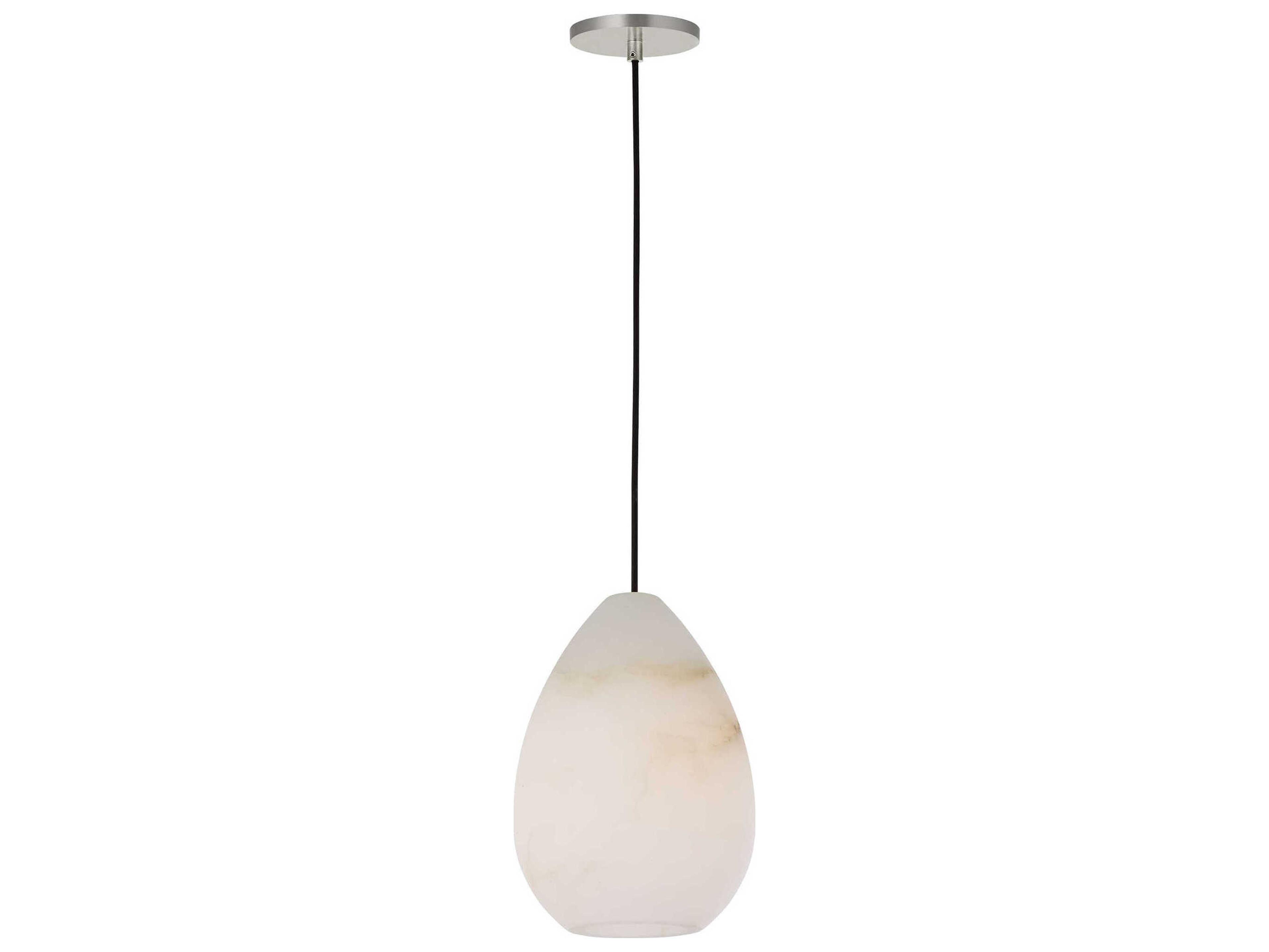 Visual Comfort Modern Alina 1-Light Polished Nickel White Mini Pendant