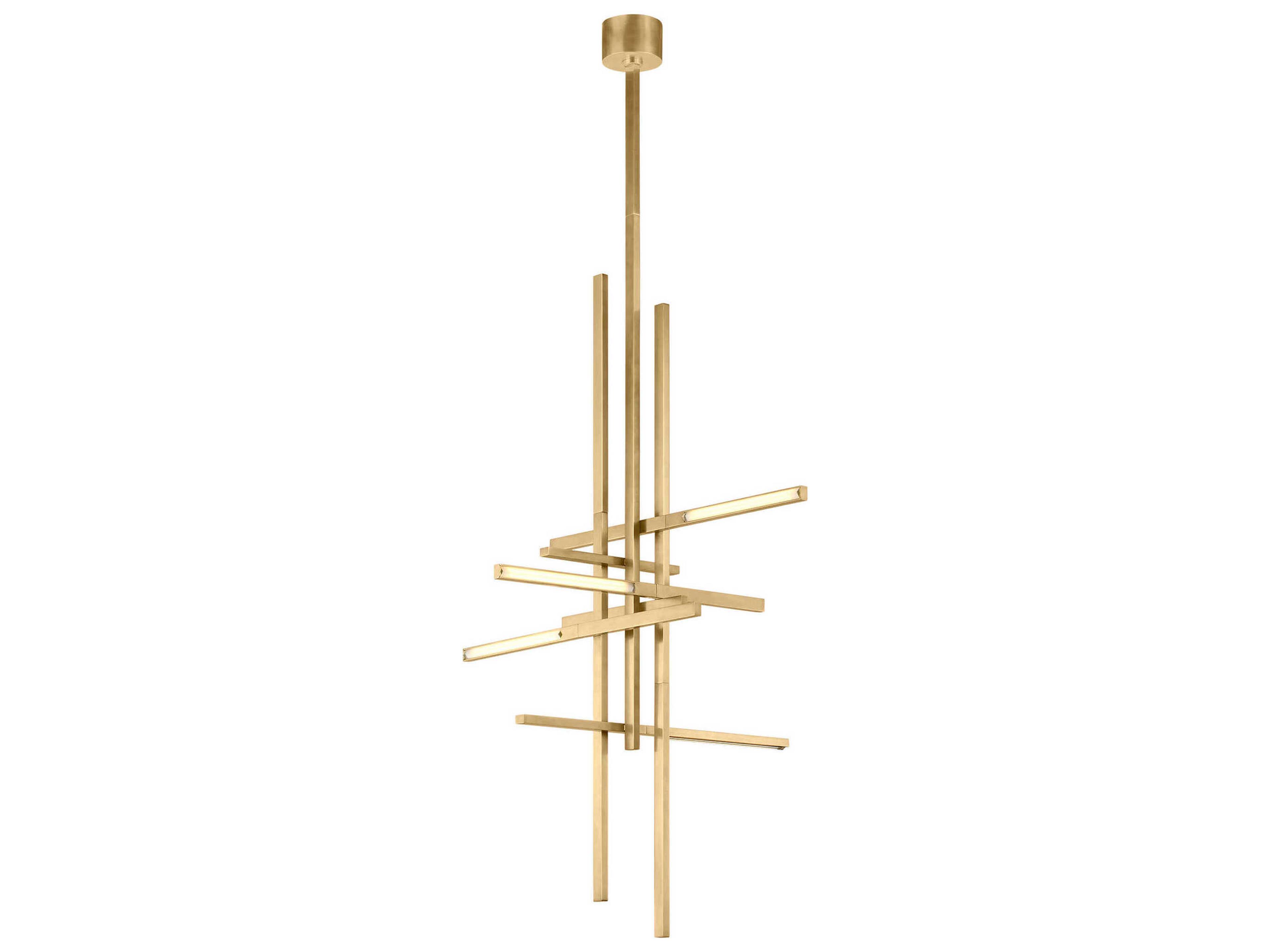 Visual Comfort Modern Cityscape 6-Light Hand Rubbed Antique Brass Geometric Linear Pendant
