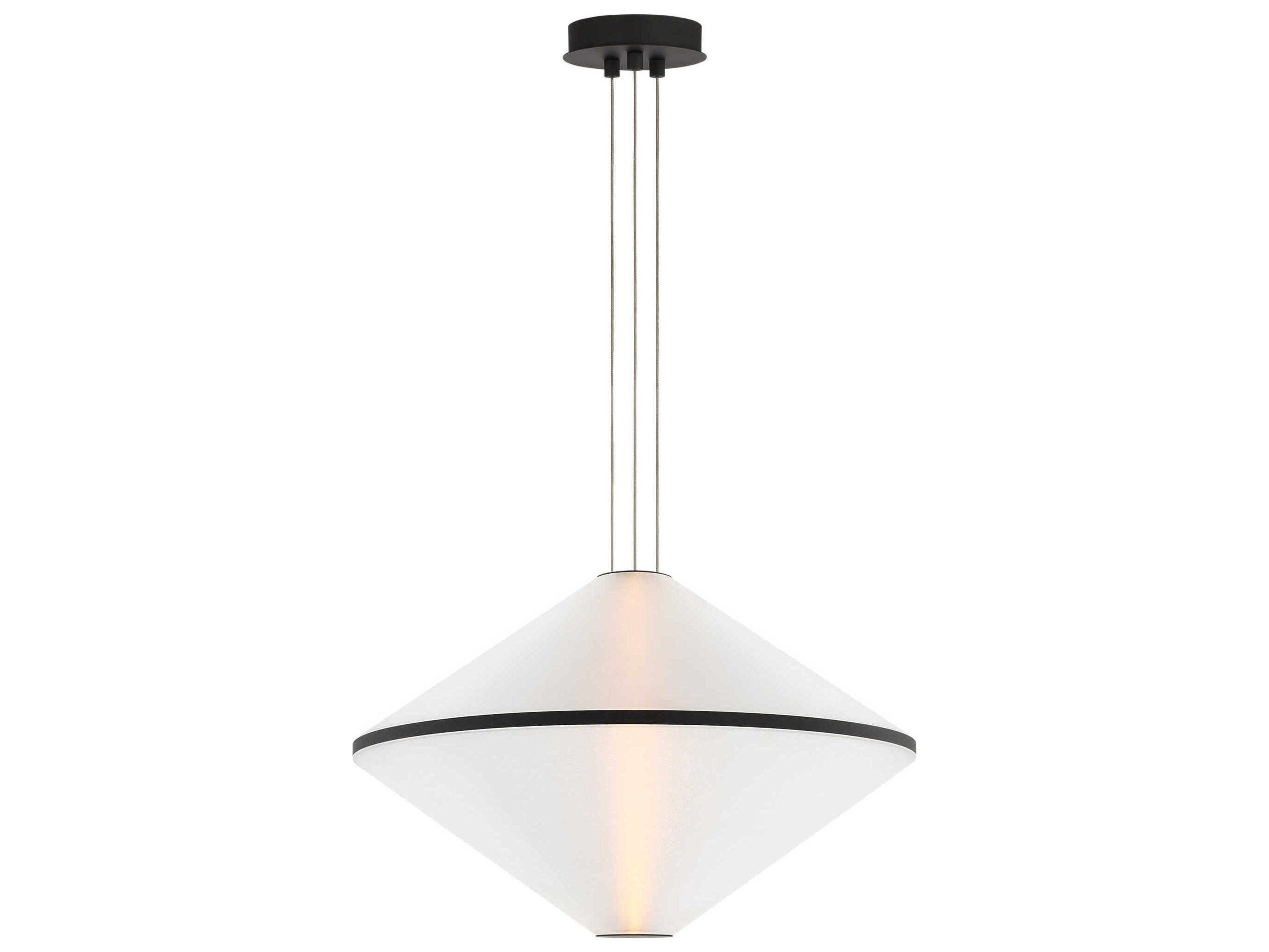 Visual Comfort Modern Bicono 1-Light Nightshade Black Geometric Pendant