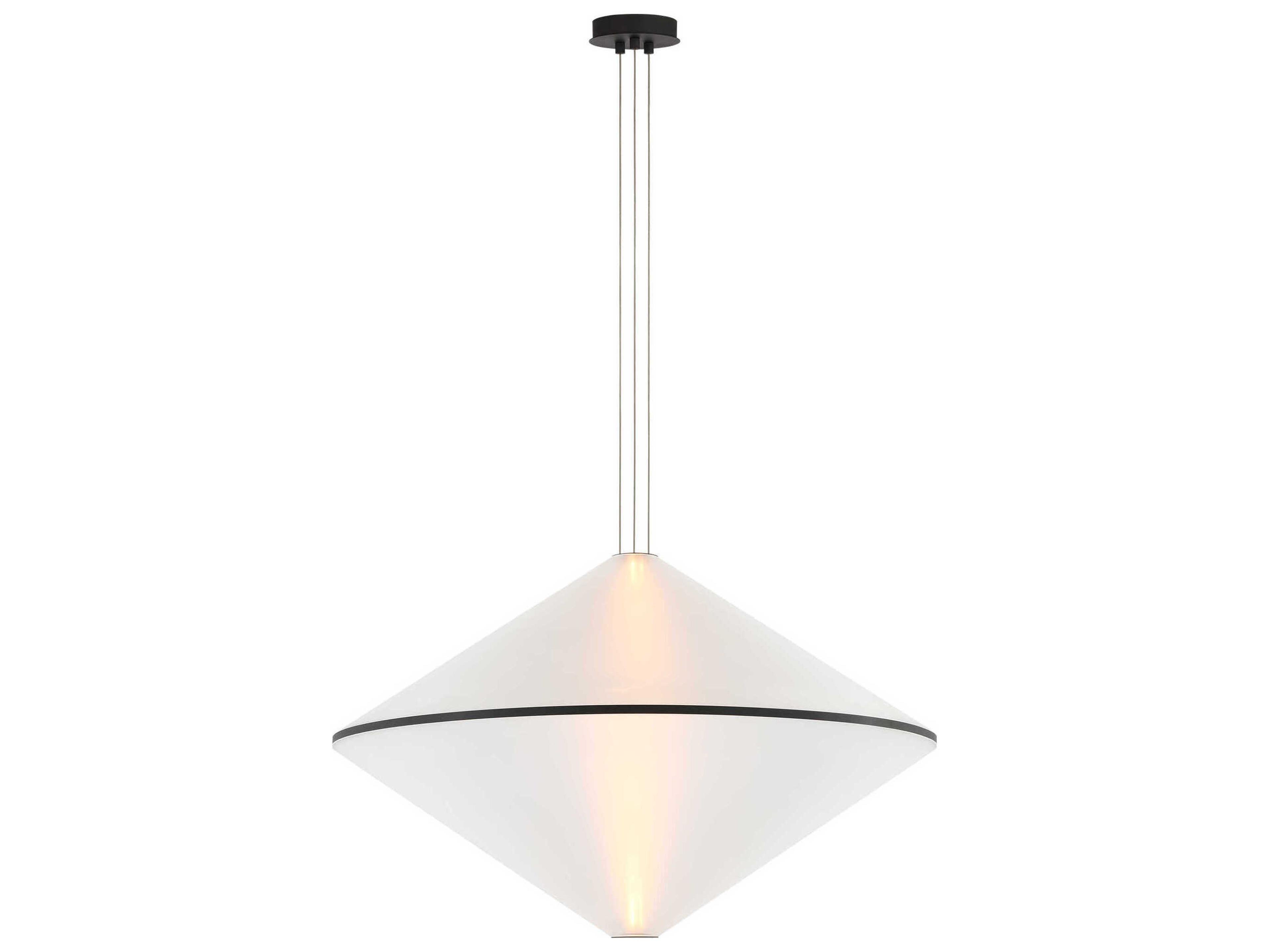 Visual Comfort Modern Bicono 1-Light Nightshade Black Geometric Pendant