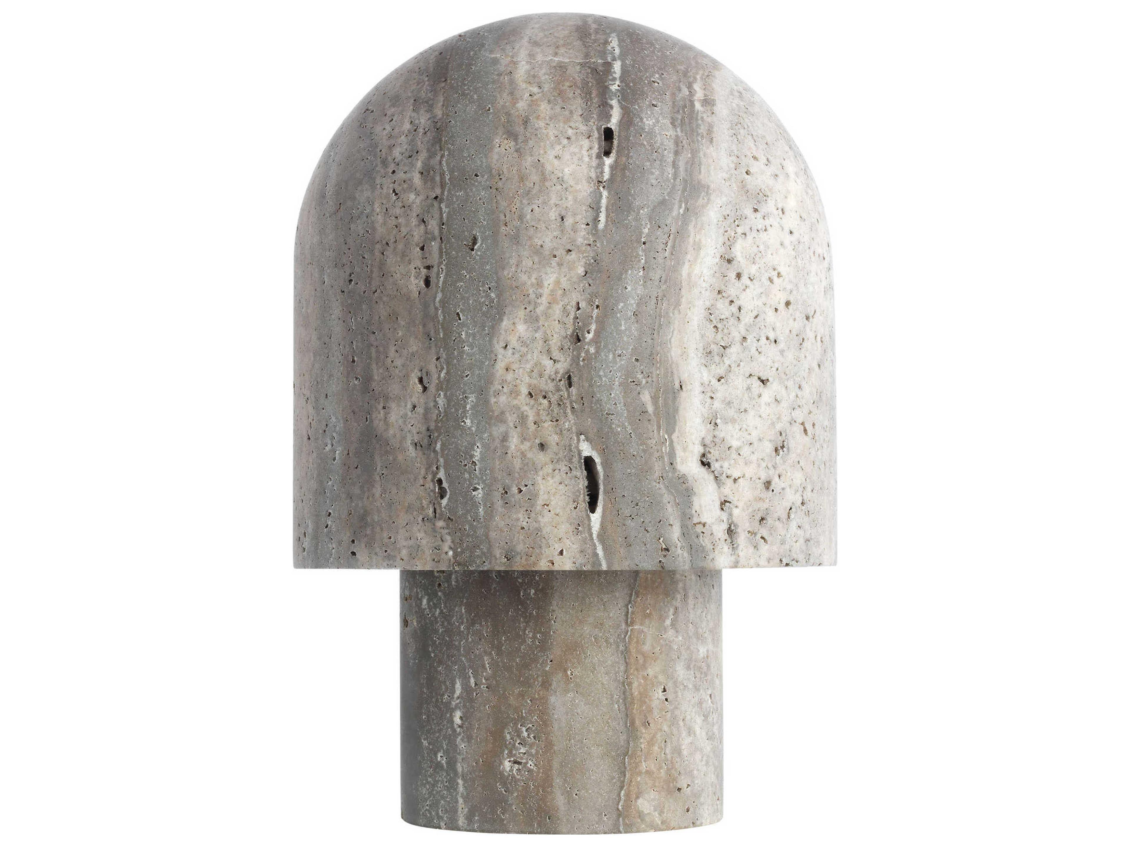 Visual Comfort Modern Kennett Dark Travertine Gray Table Lamp