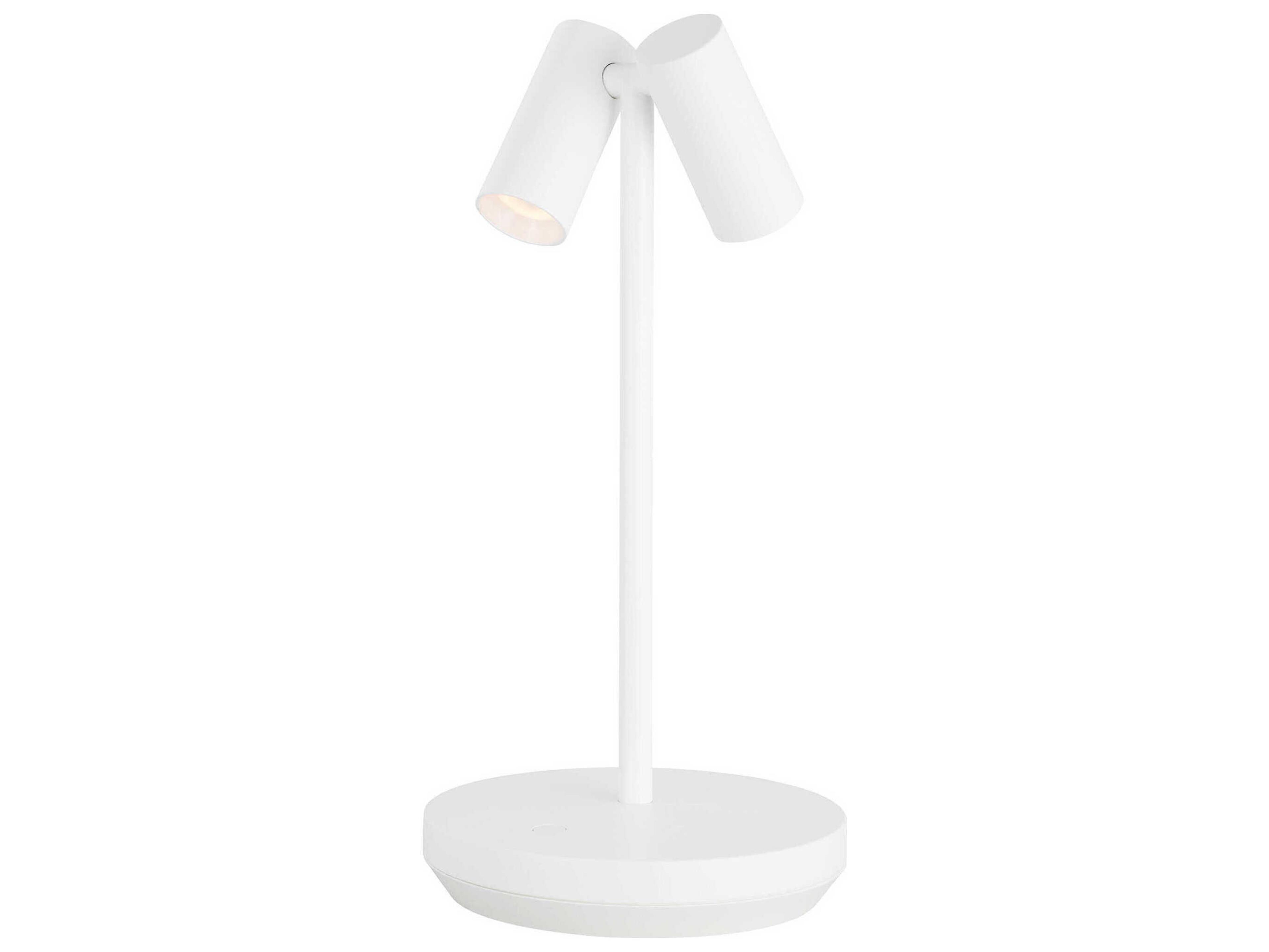Visual Comfort Modern Doppia Matte White Table Lamp