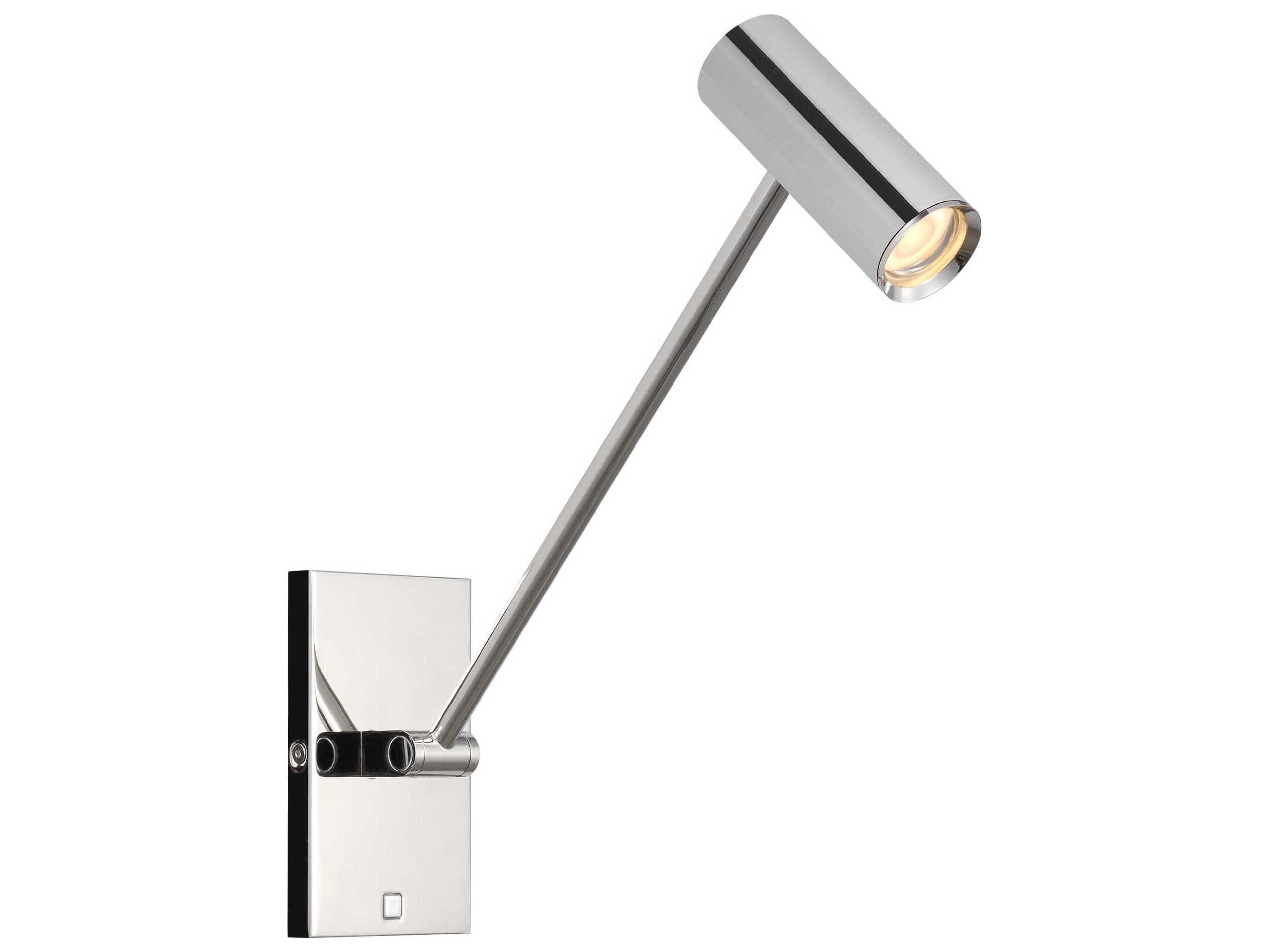 Visual Comfort Modern Ponte 1-Light Polished Nickel Silver Swing Wall Sconce