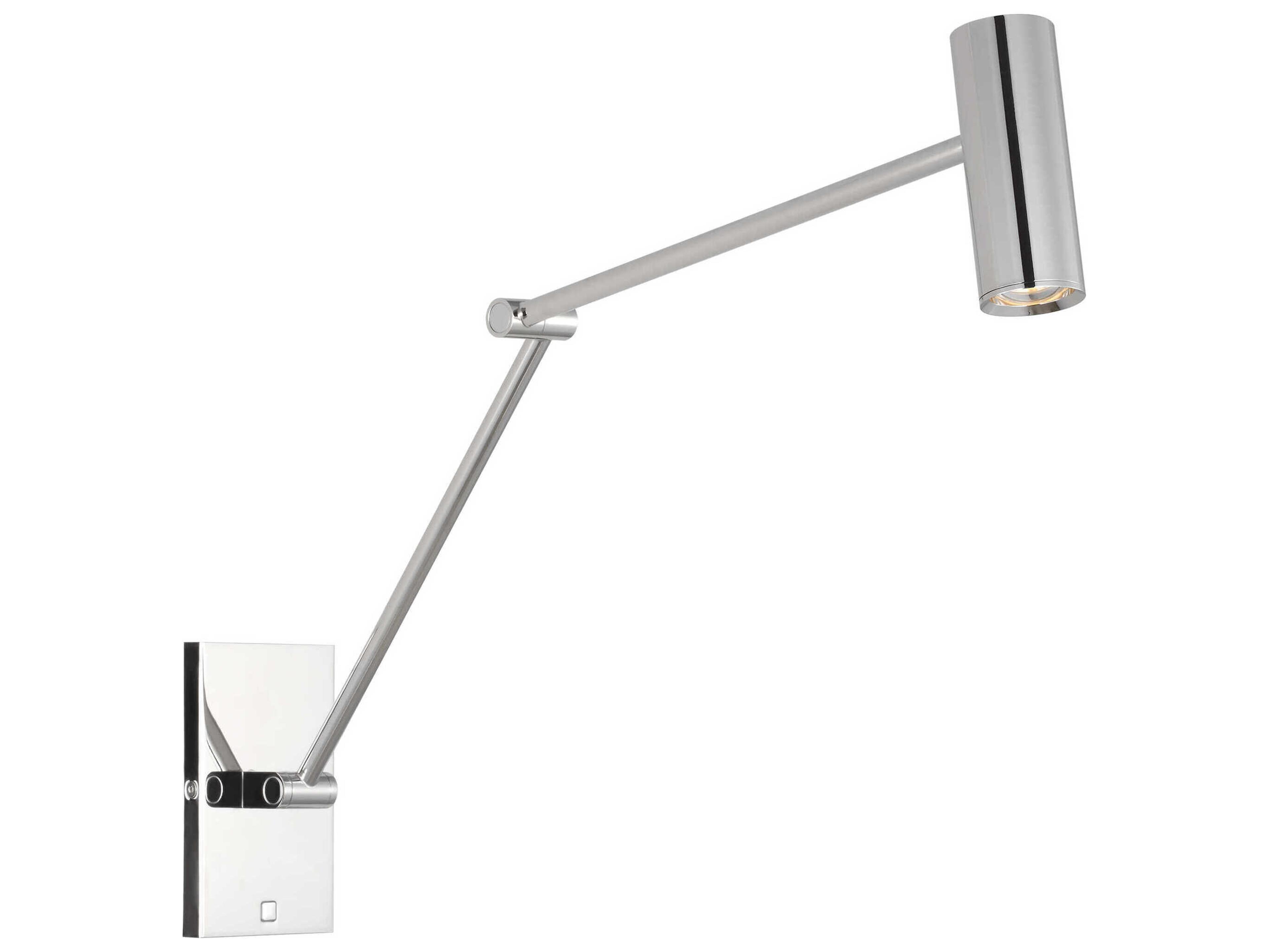 Visual Comfort Modern Ponte 1-Light Polished Nickel Silver Swing Wall Sconce