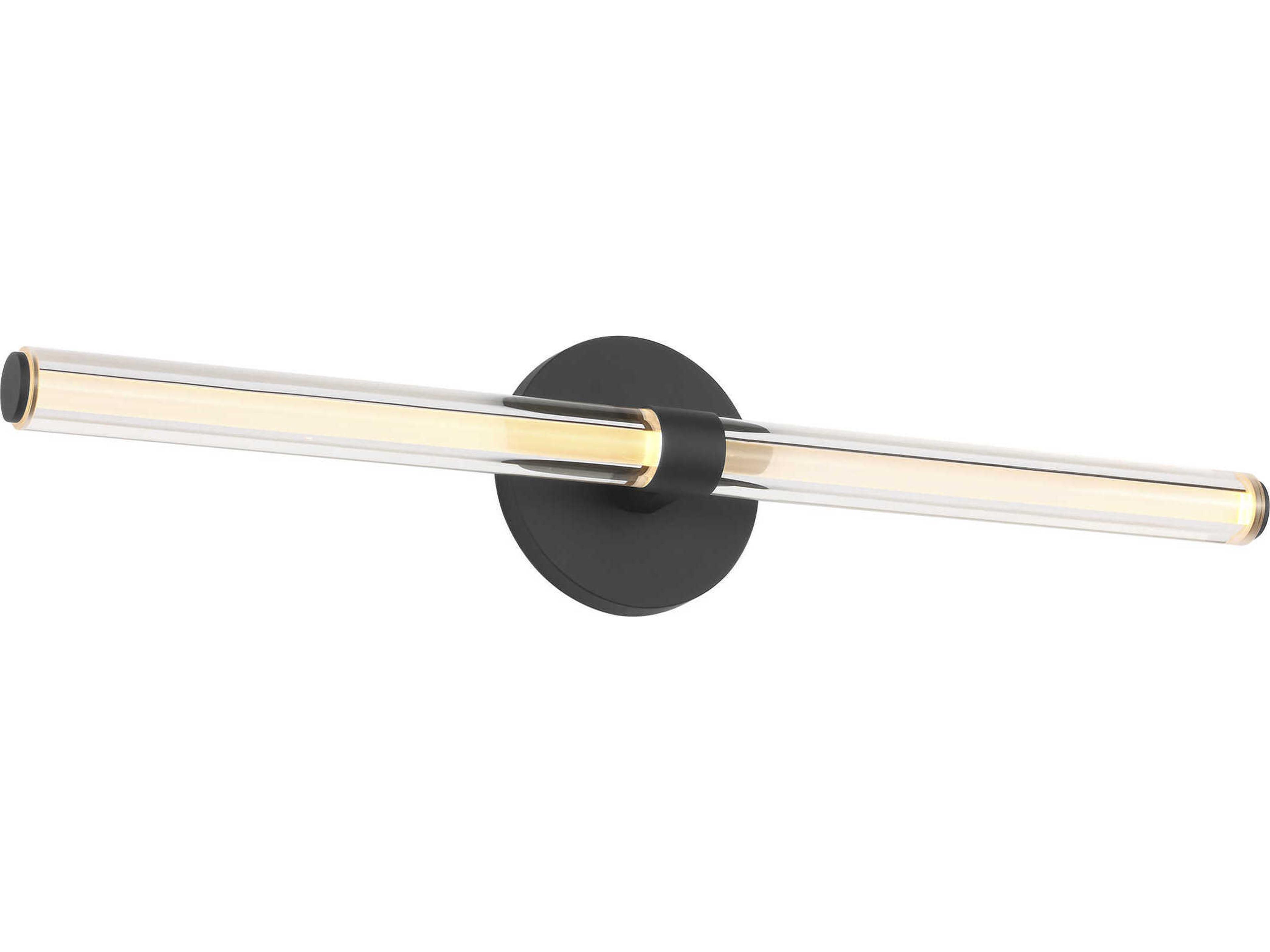 Visual Comfort Modern Reiya 1-Light Nightshade Black Vanity Light