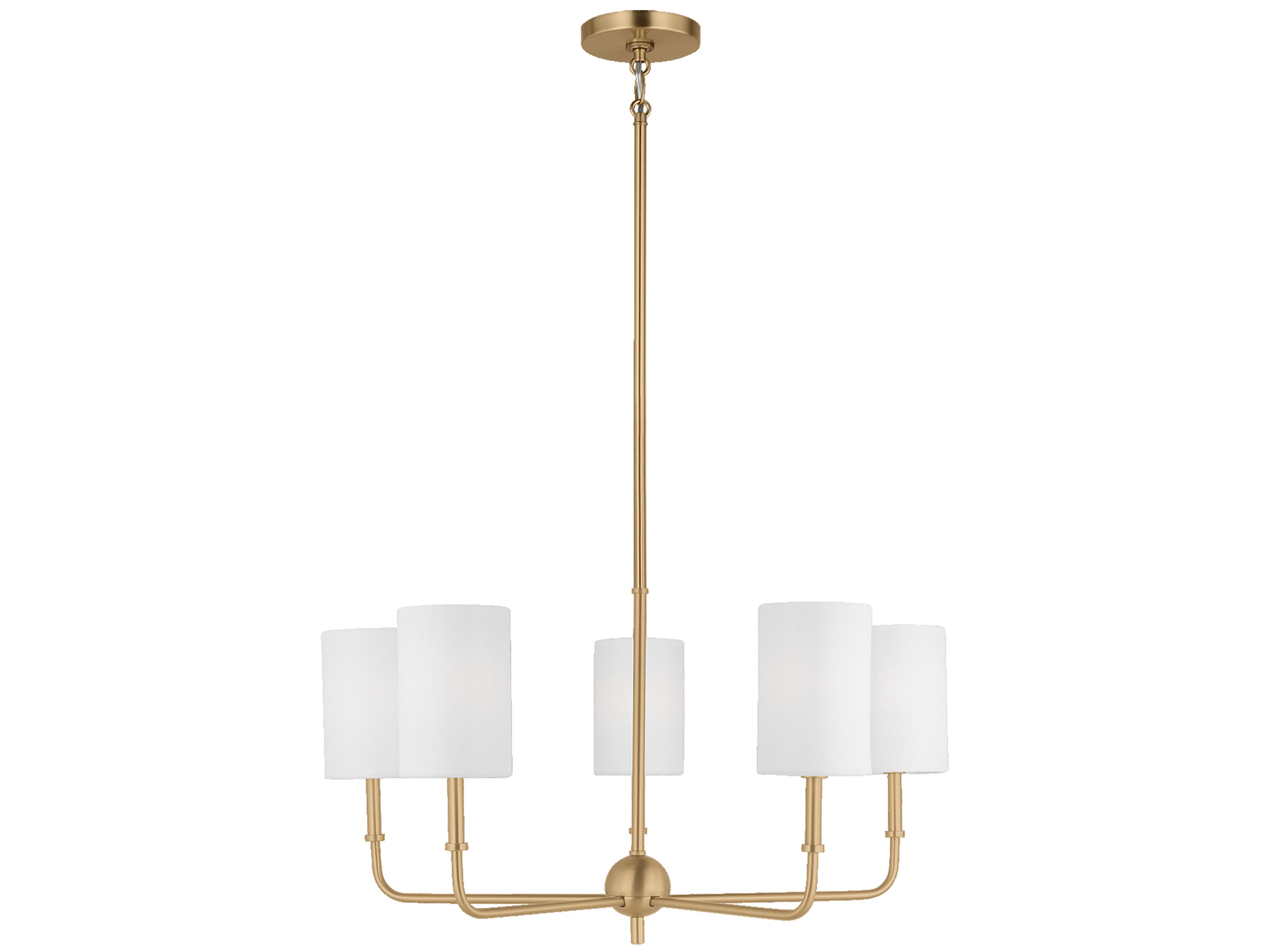 Visual Comfort Studio Foxdale 5-Light Satin Brass Candelabra Chandelier