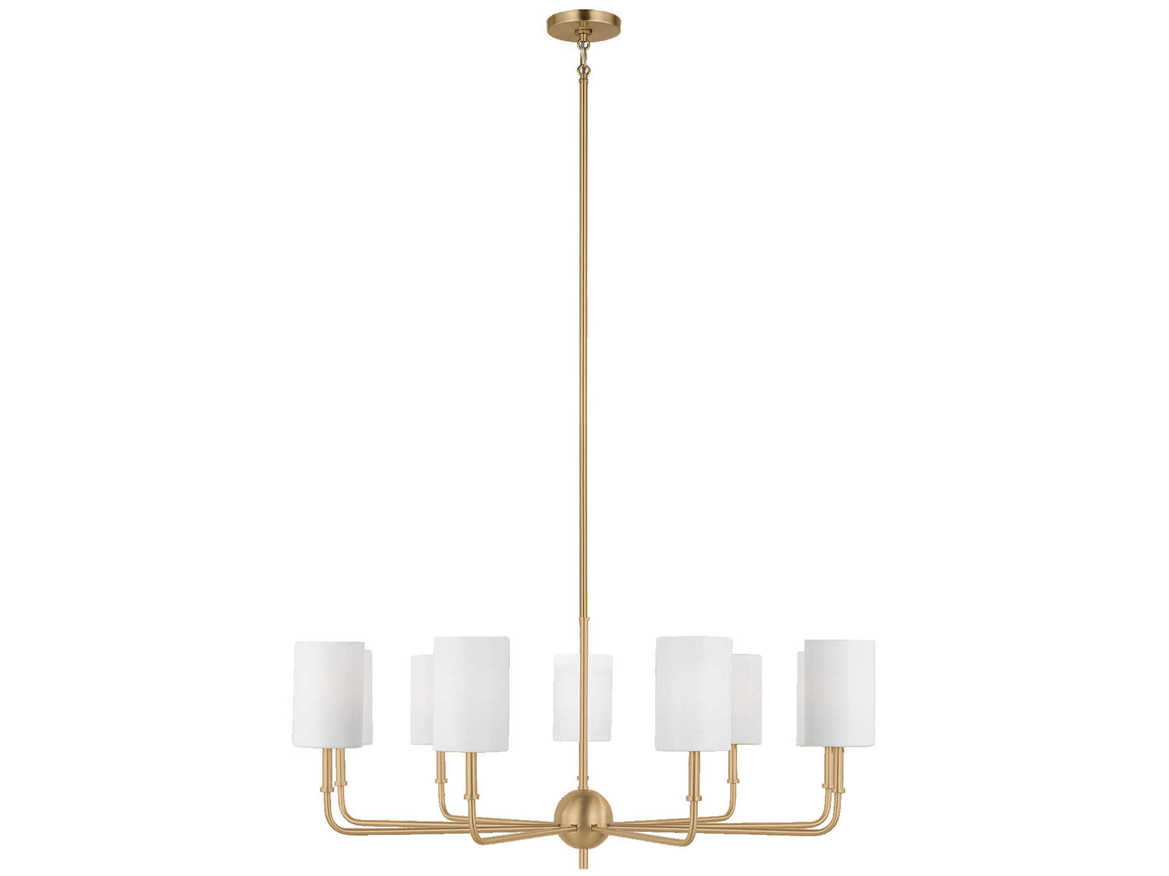 Visual Comfort Studio Foxdale 9-Light Satin Brass Candelabra Chandelier
