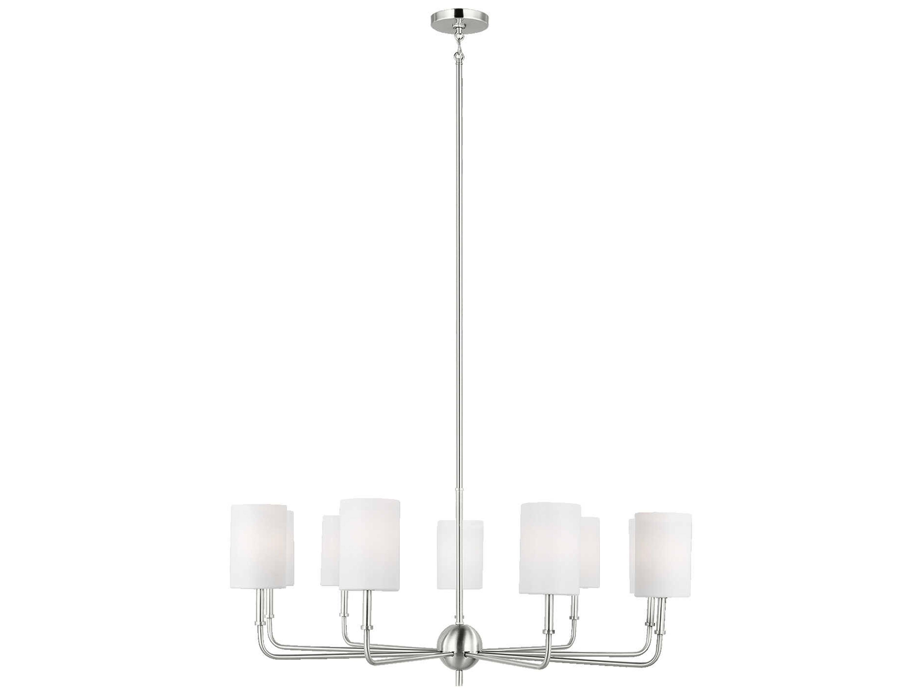 Visual Comfort Studio Foxdale 9-Light Brushed Nickel Candelabra Chandelier