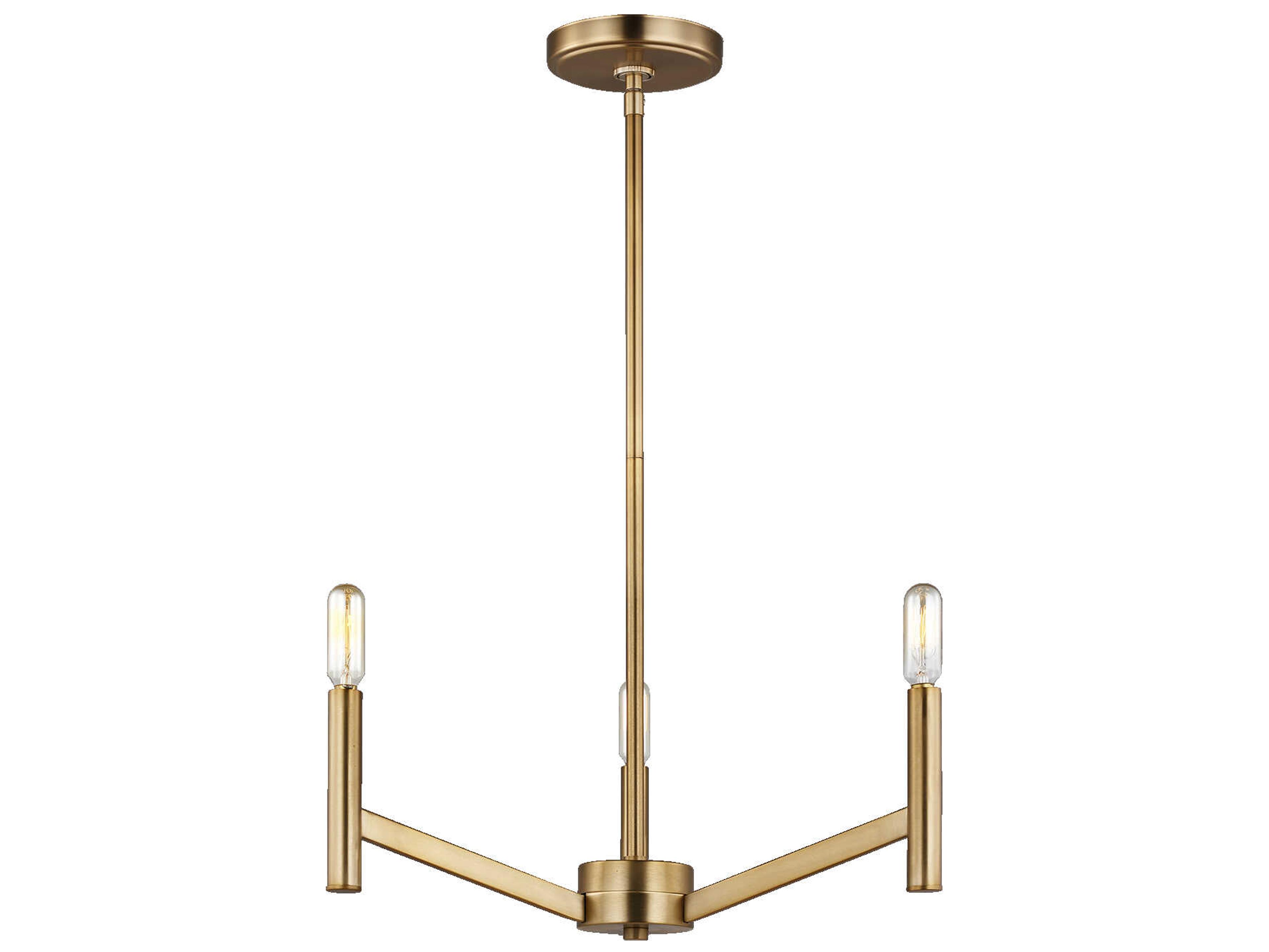 Visual Comfort Studio Vector 3-Light Satin Brass Candelabra Chandelier