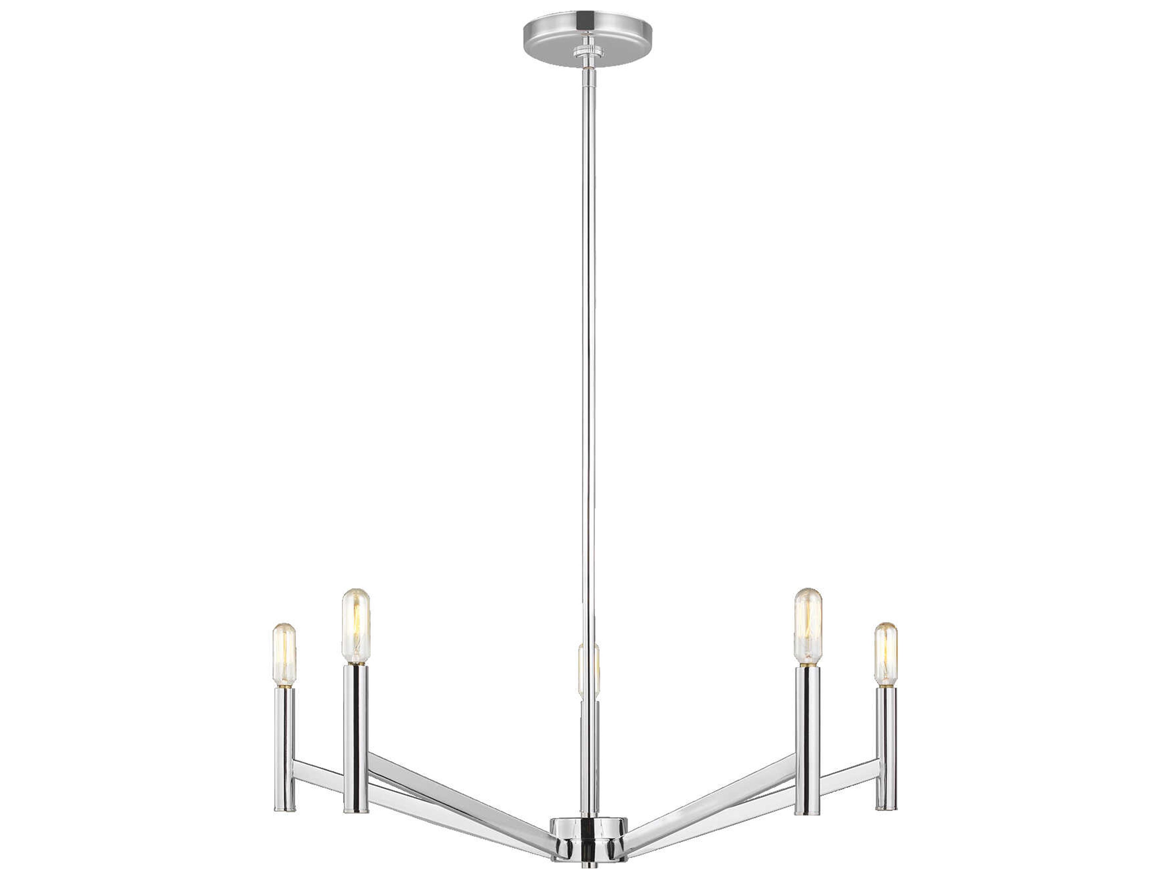 Visual Comfort Studio Vector 5-Light Chrome Candelabra Chandelier