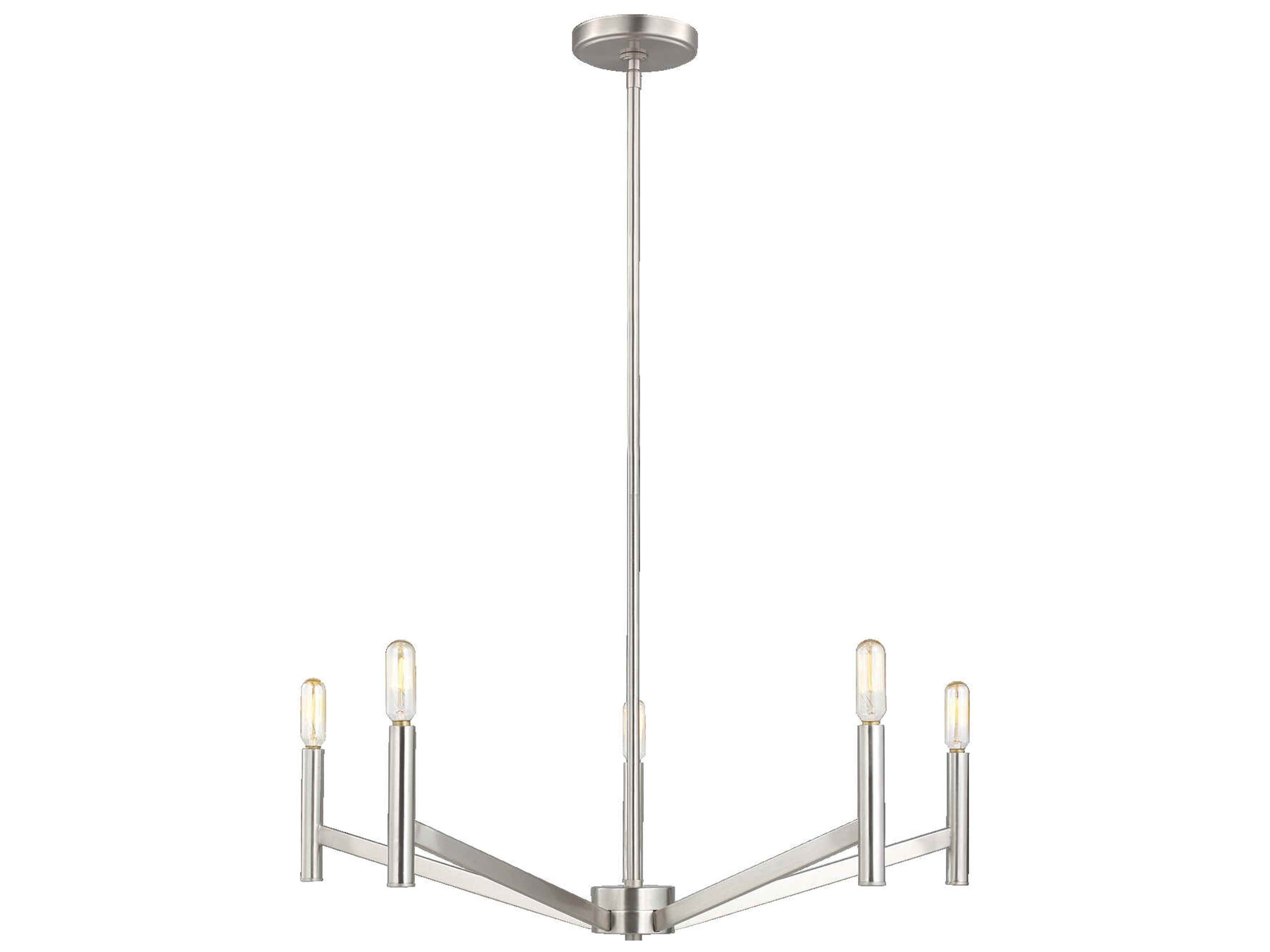 Visual Comfort Studio Vector 5-Light Brushed Nickel Candelabra Chandelier