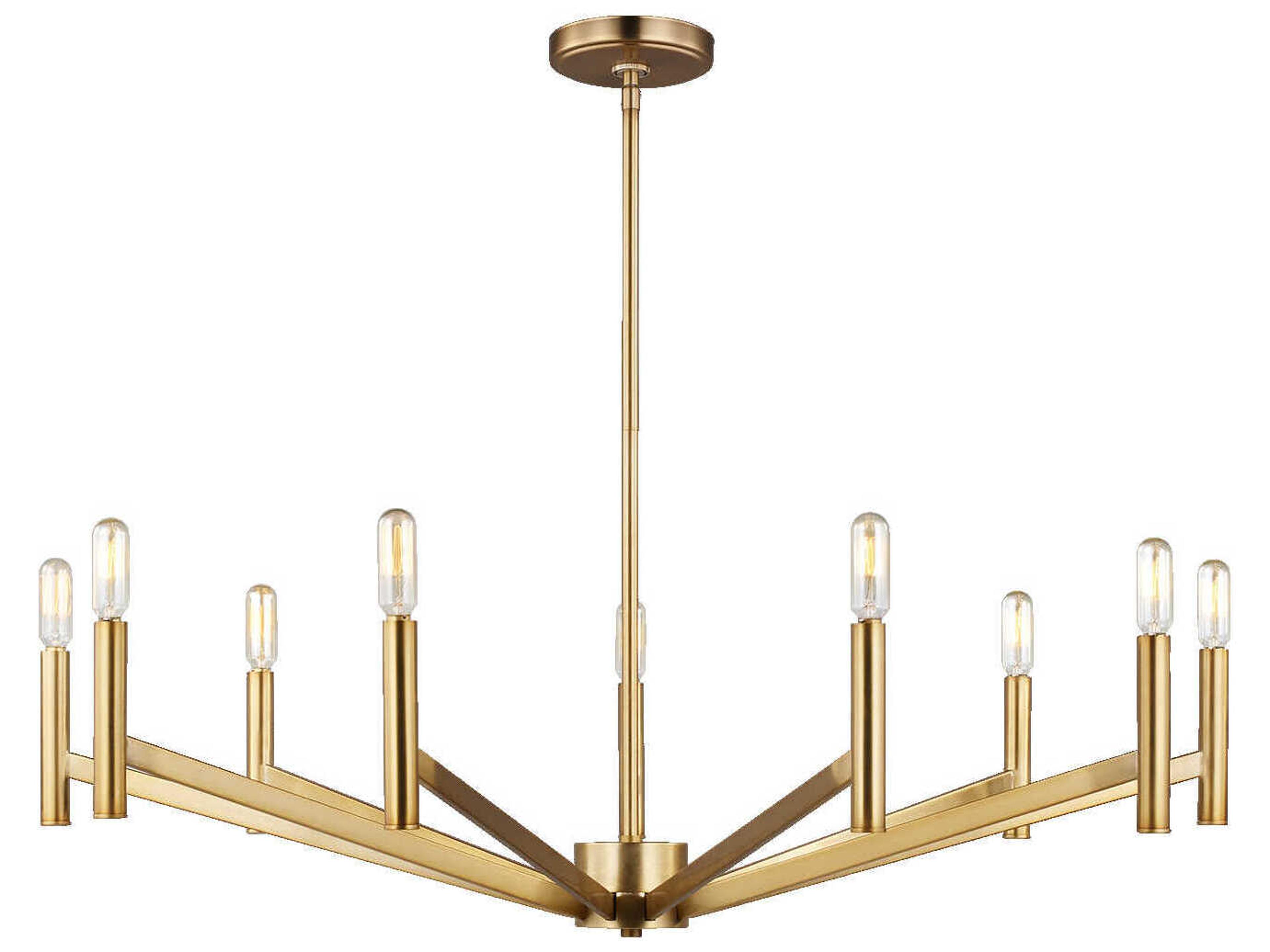 Visual Comfort Studio Vector 9-Light Satin Brass Candelabra Chandelier