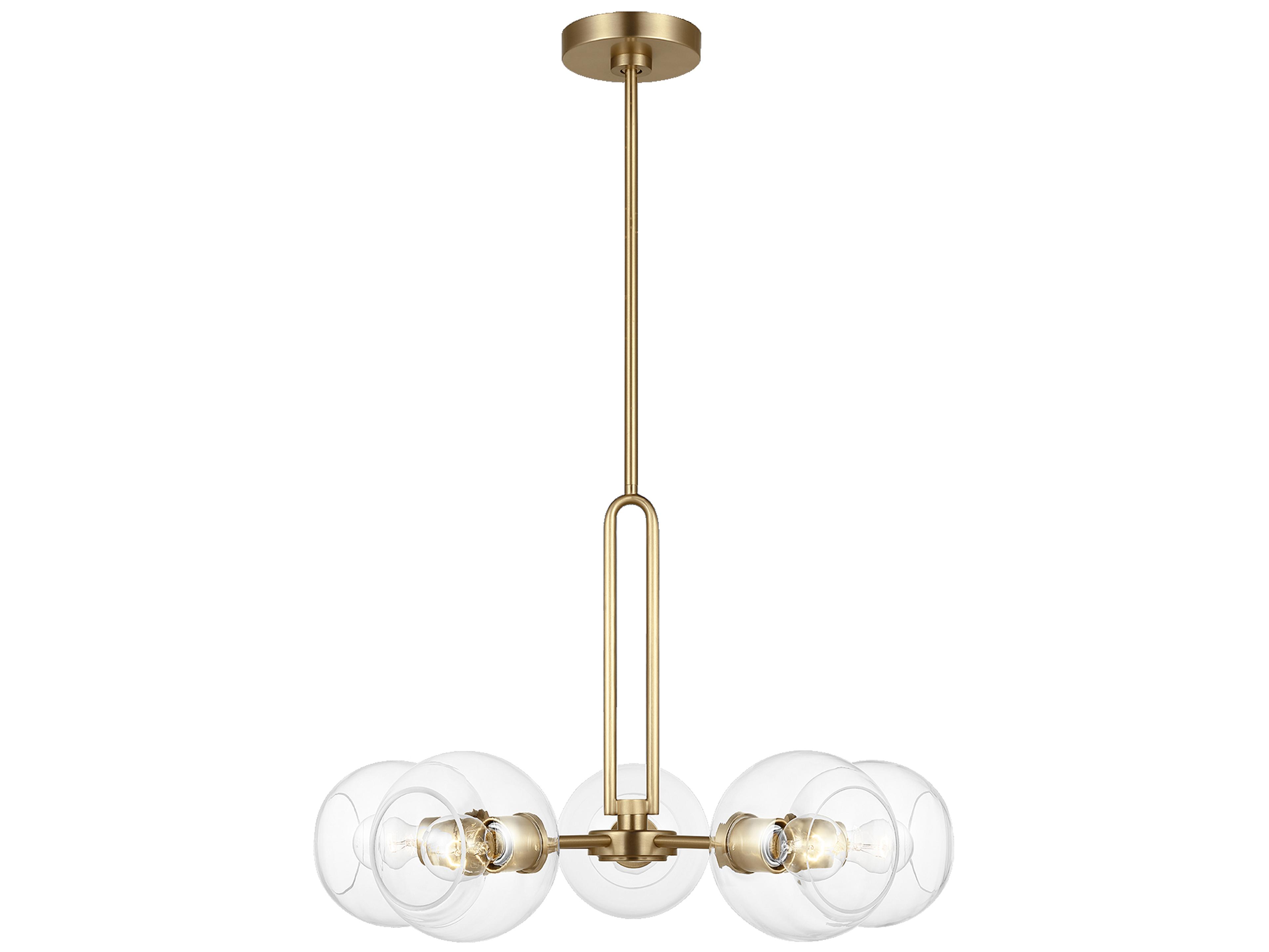 Visual Comfort Studio Codyn 5-Light Satin Brass Globe Chandelier