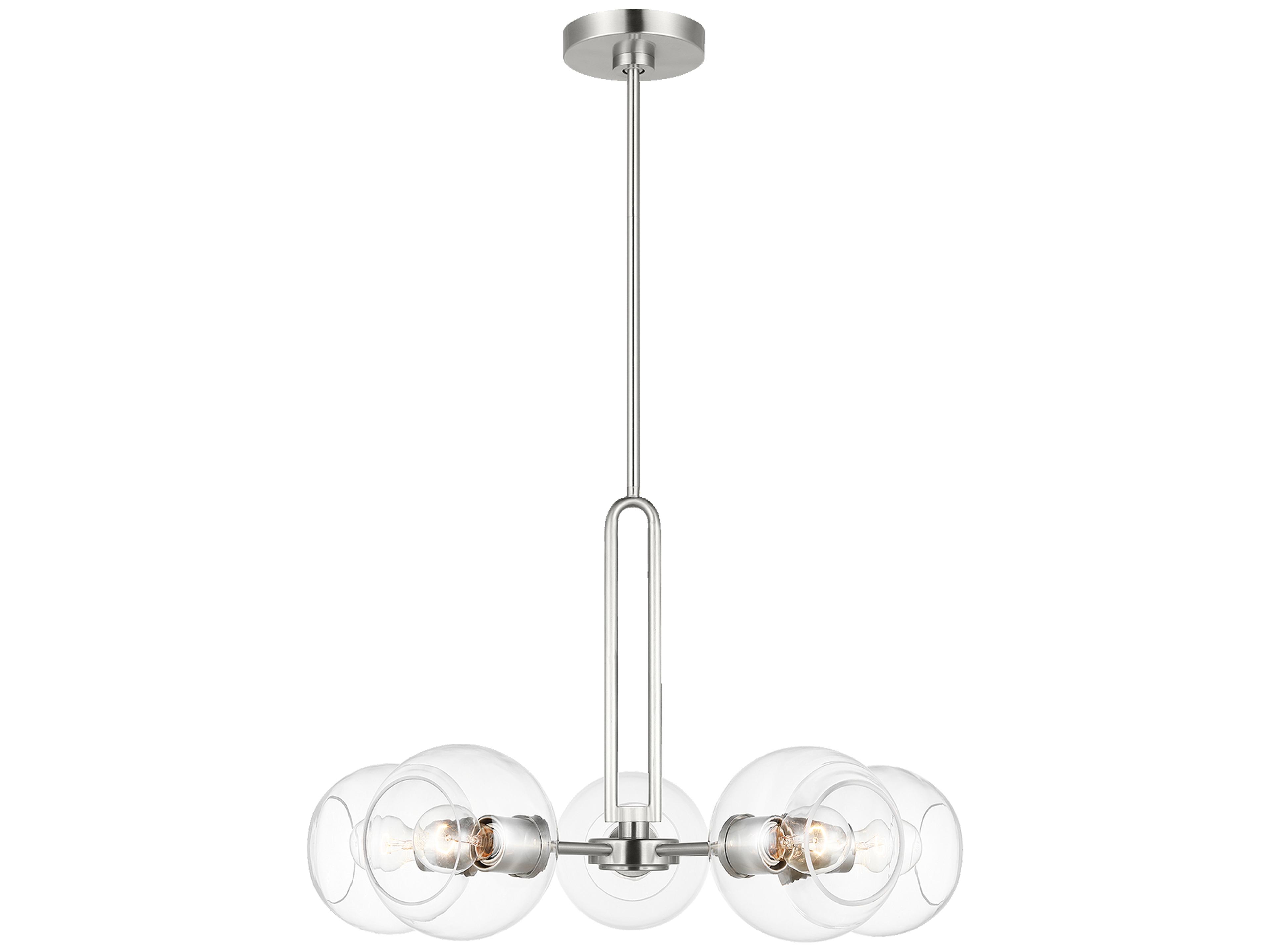 Visual Comfort Studio Codyn 5-Light Brushed Nickel Globe Chandelier