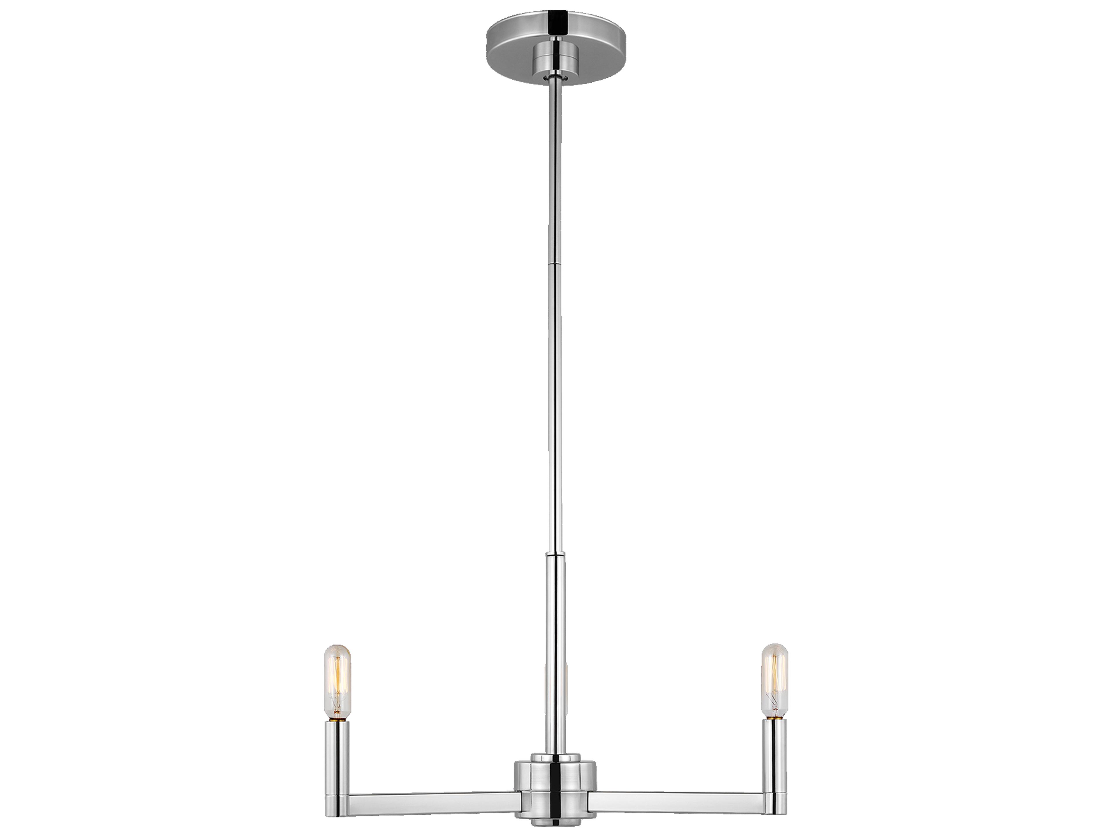 Visual Comfort Studio Fullton 3-Light Chrome Candelabra Chandelier