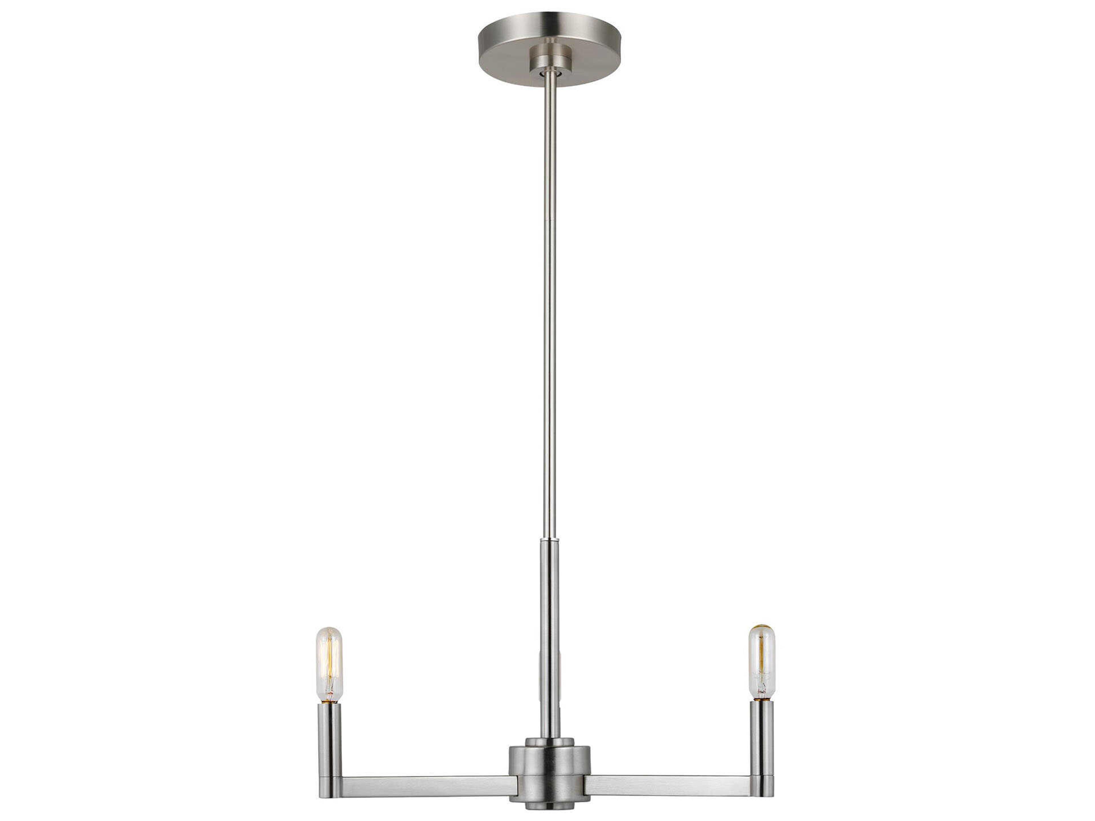 Visual Comfort Studio Fullton 3-Light Brushed Nickel Candelabra Chandelier
