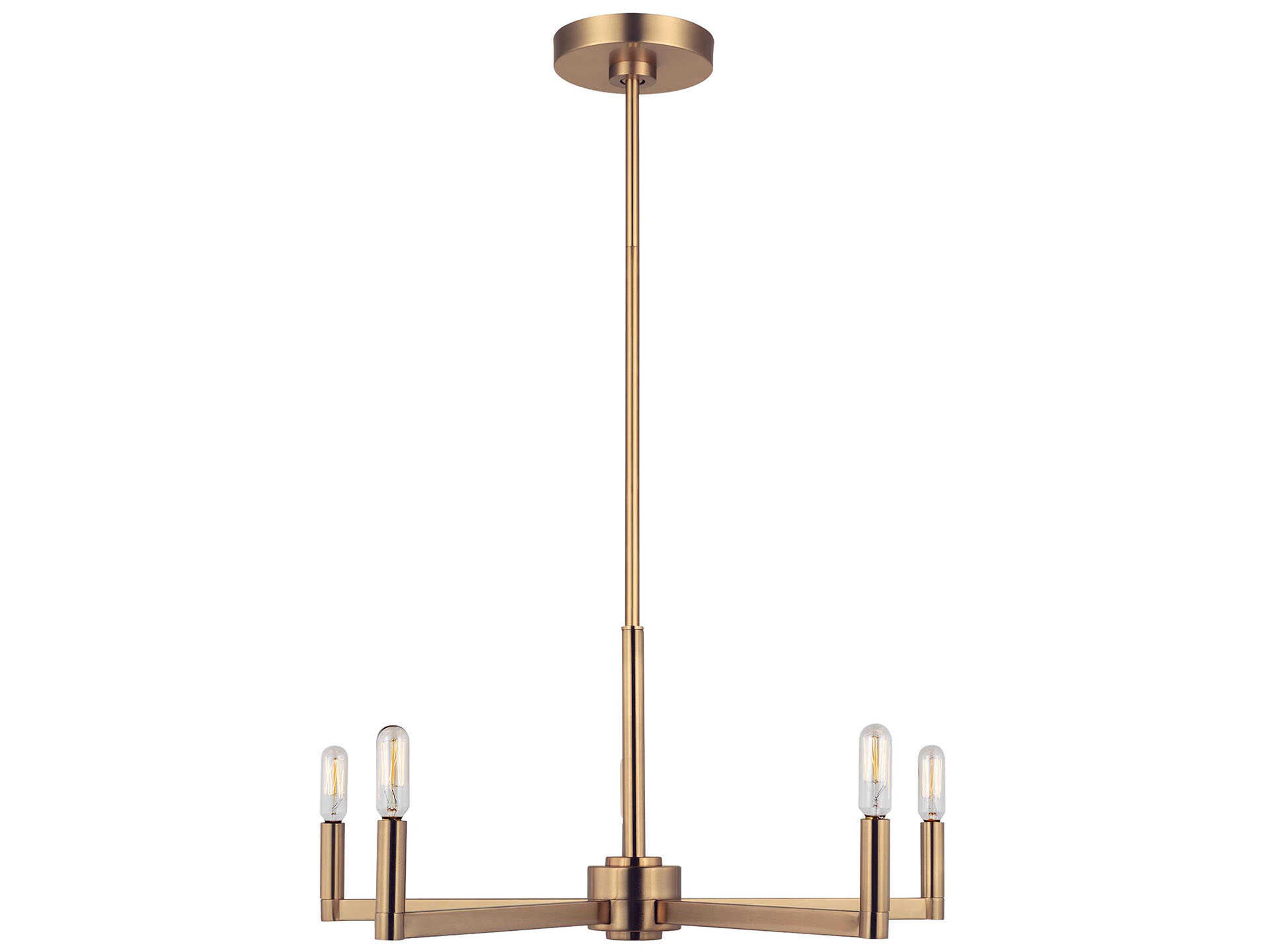 Visual Comfort Studio Fullton 5-Light Satin Brass Candelabra Chandelier
