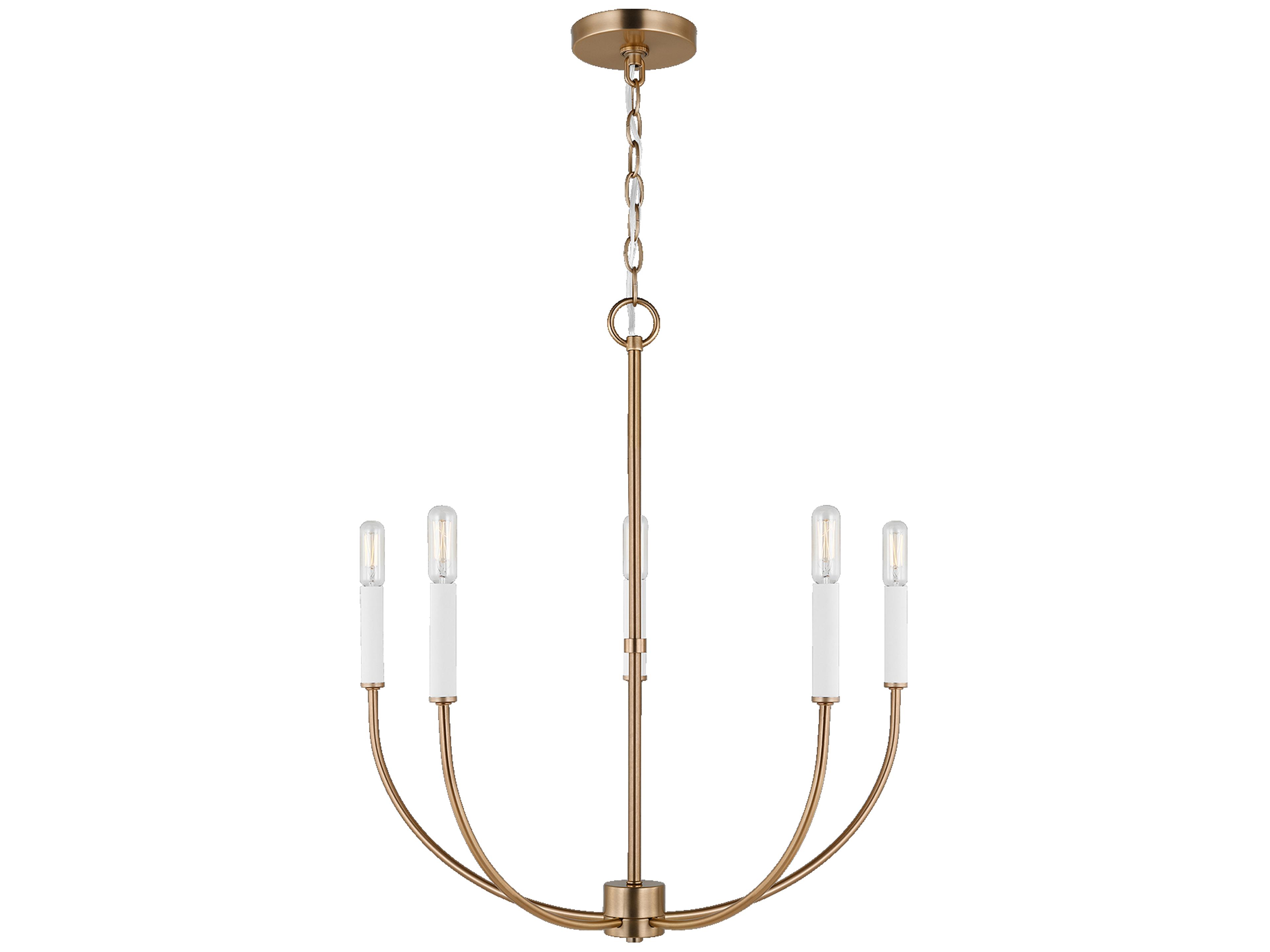 Visual Comfort Studio Greenwich 5-Light Satin Brass Candelabra Chandelier