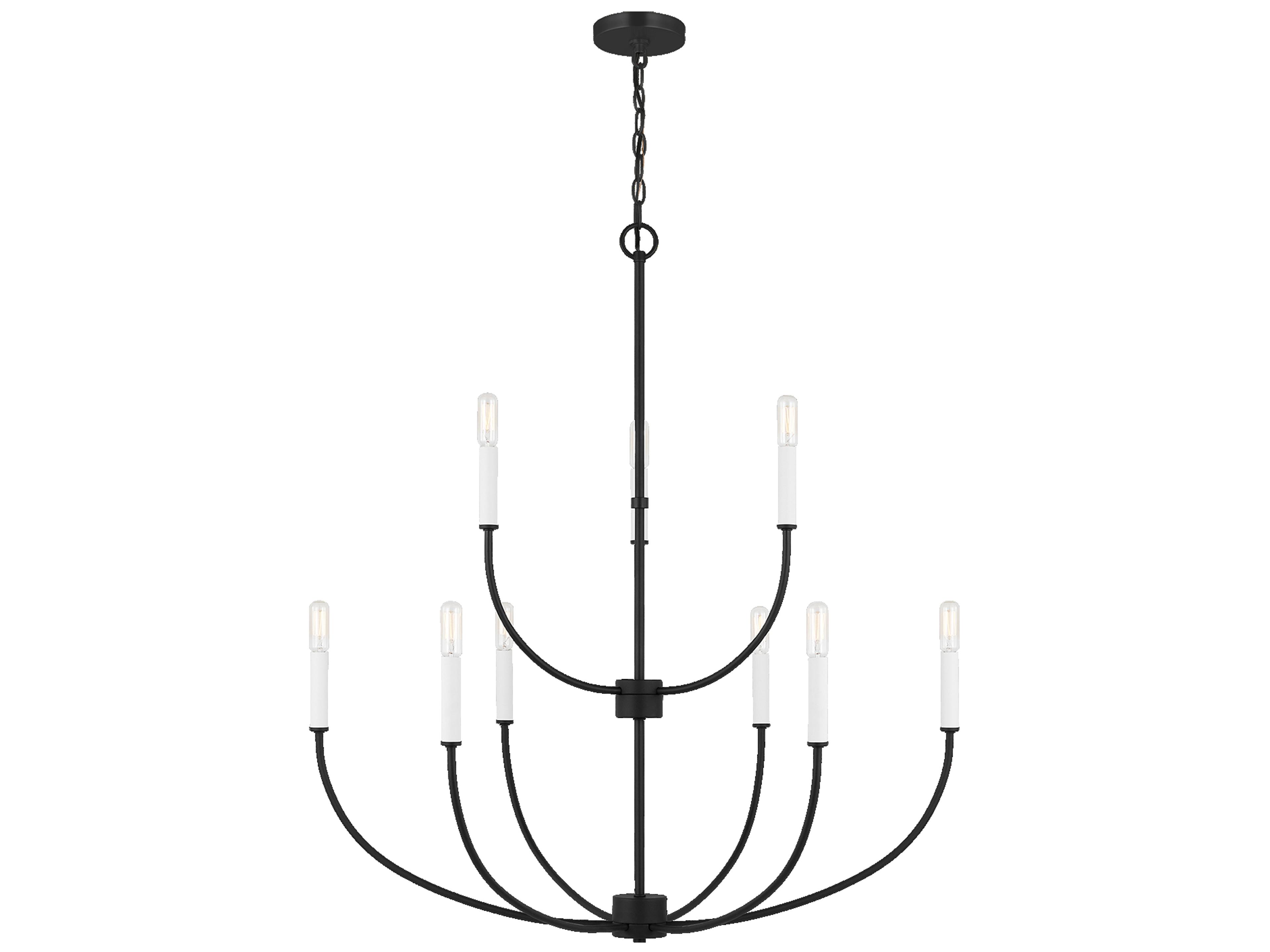 Visual Comfort Studio Greenwich 9-Light Midnight Black Candelabra Chandelier
