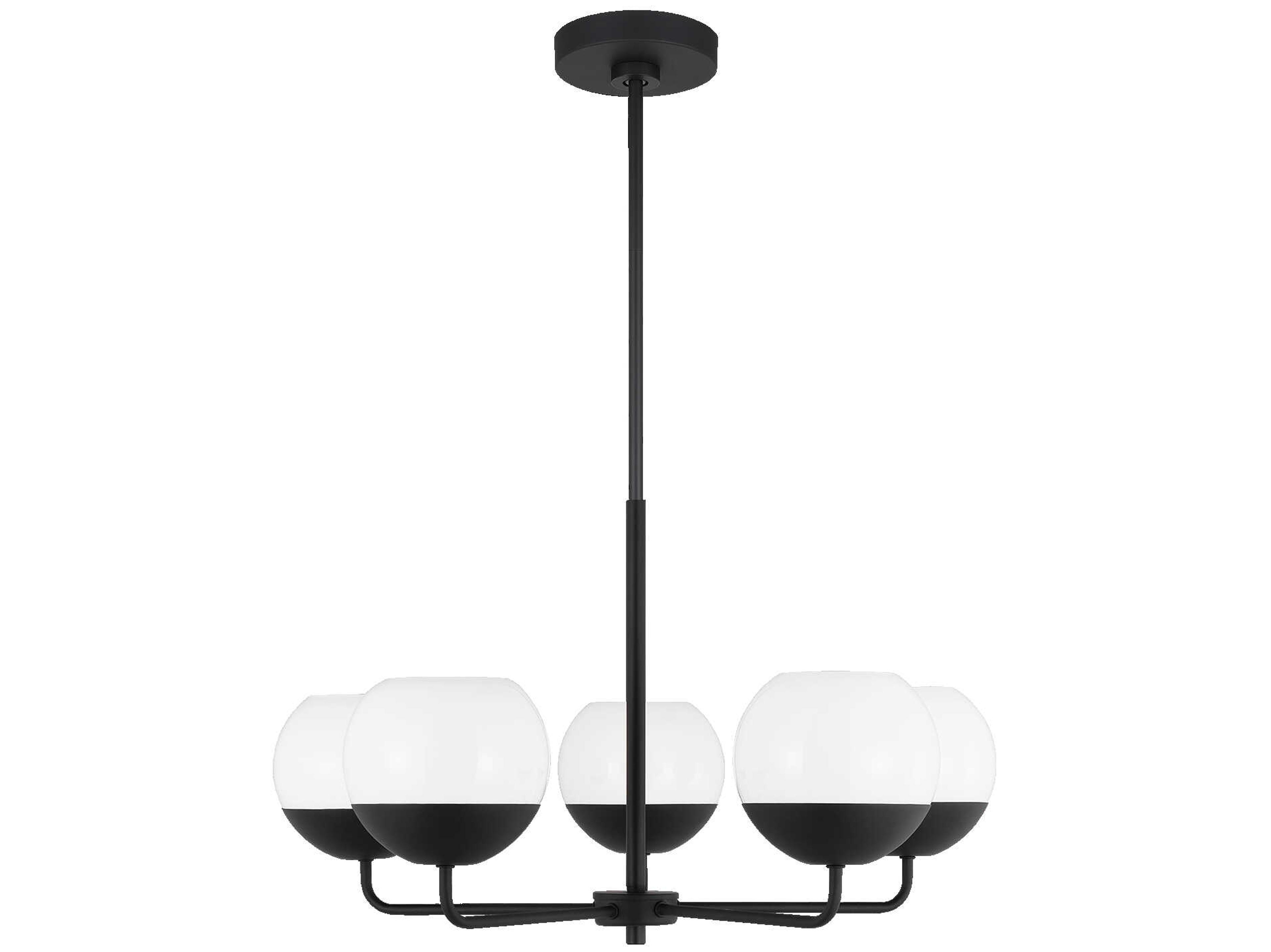 Visual Comfort Studio Alvin 5-Light Midnight Black Globe Chandelier