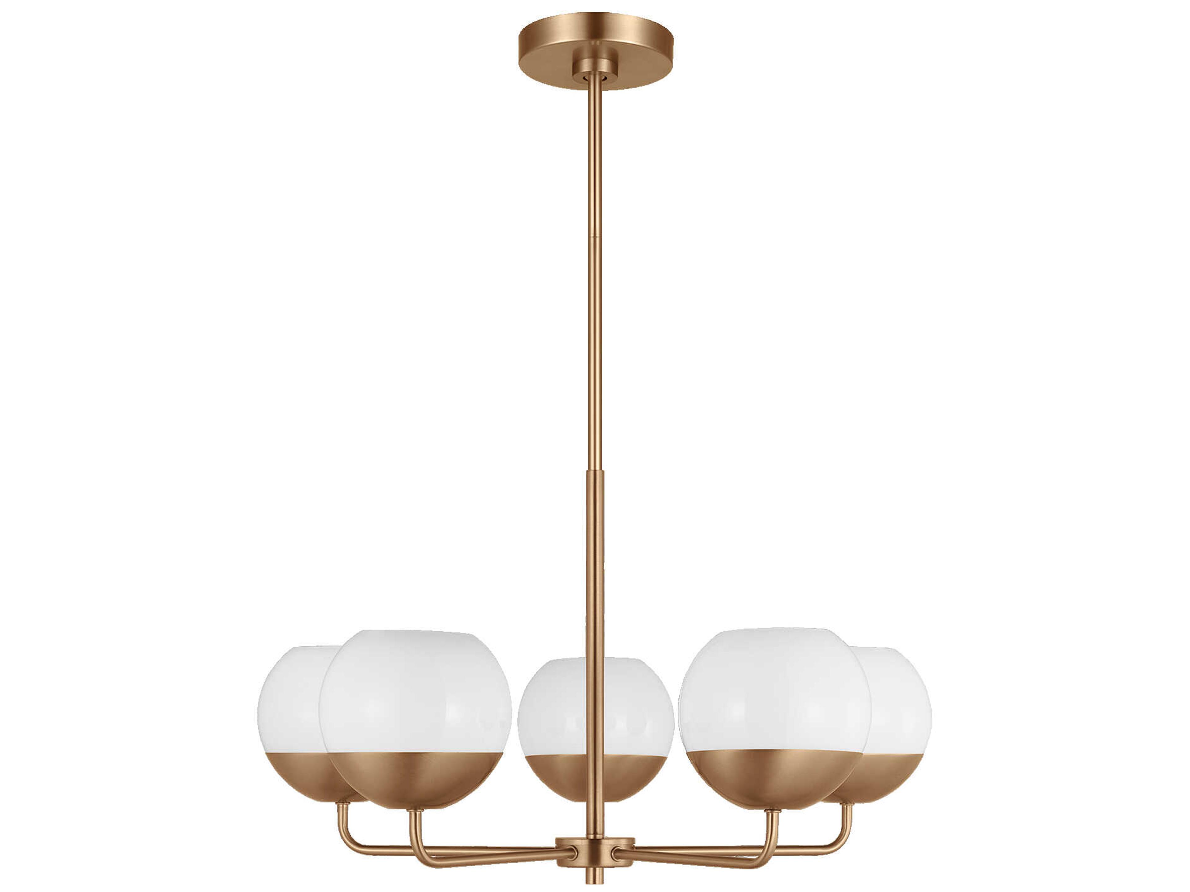 Visual Comfort Studio Alvin 5-Light Satin Brass Globe Chandelier