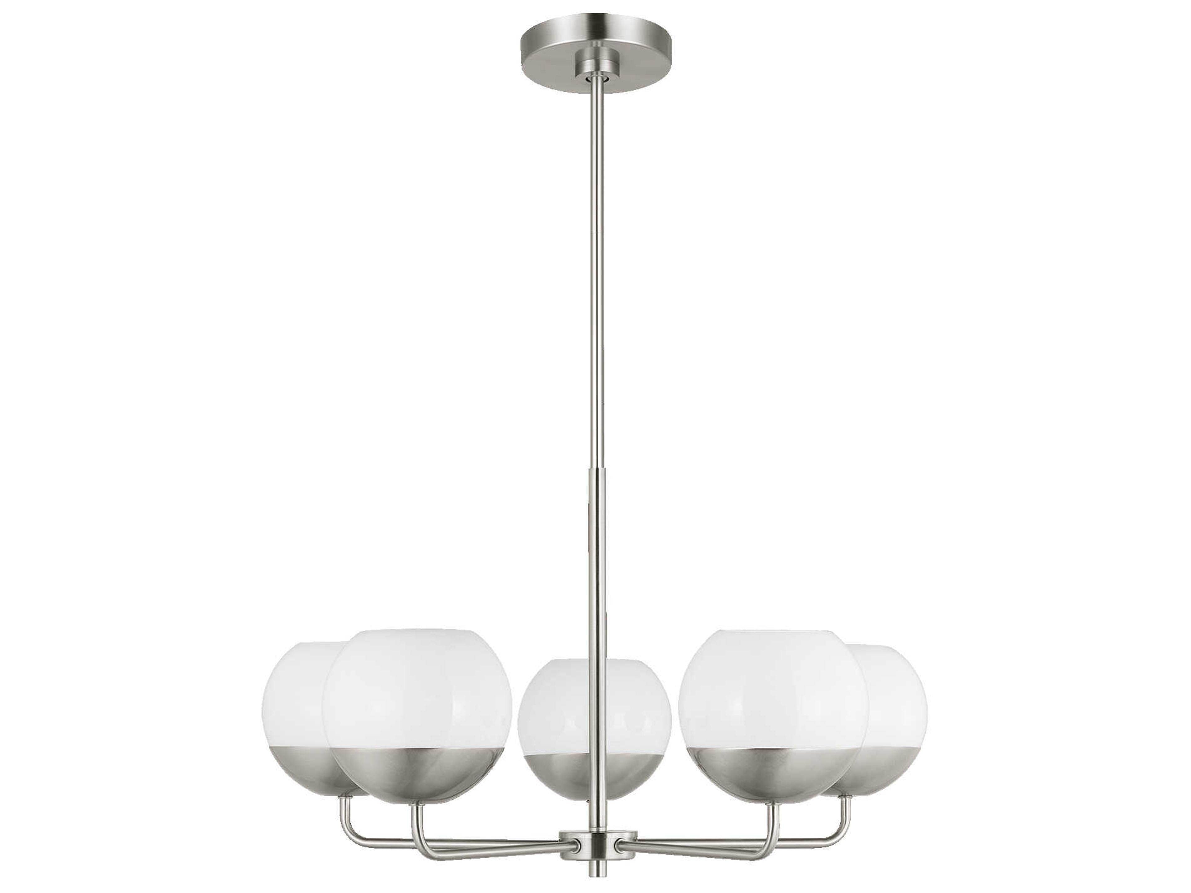 Visual Comfort Studio Alvin 5-Light Brushed Nickel Globe Chandelier