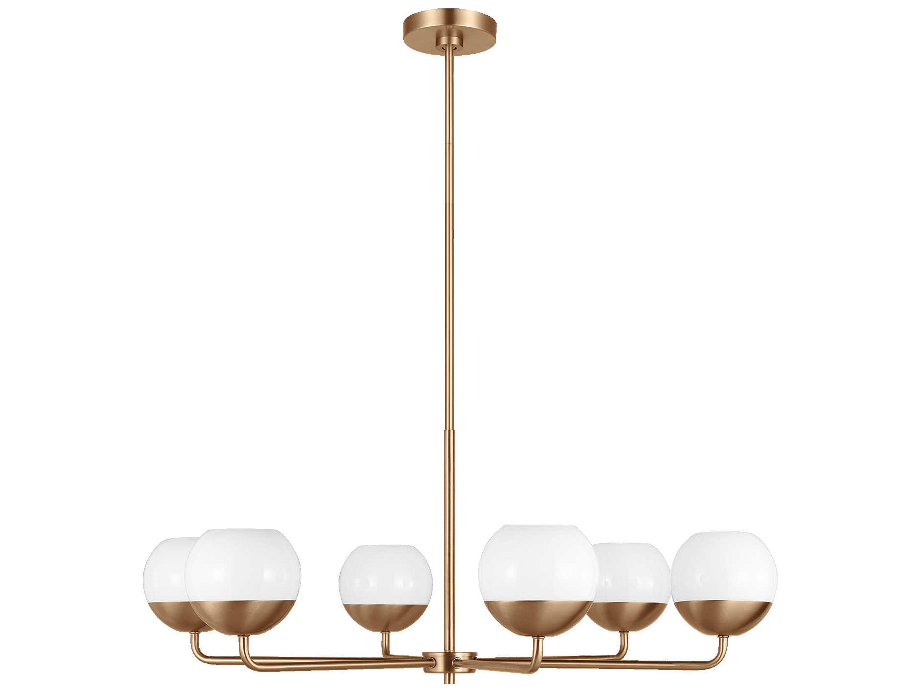 Visual Comfort Studio Alvin 6-Light Satin Brass Globe Chandelier