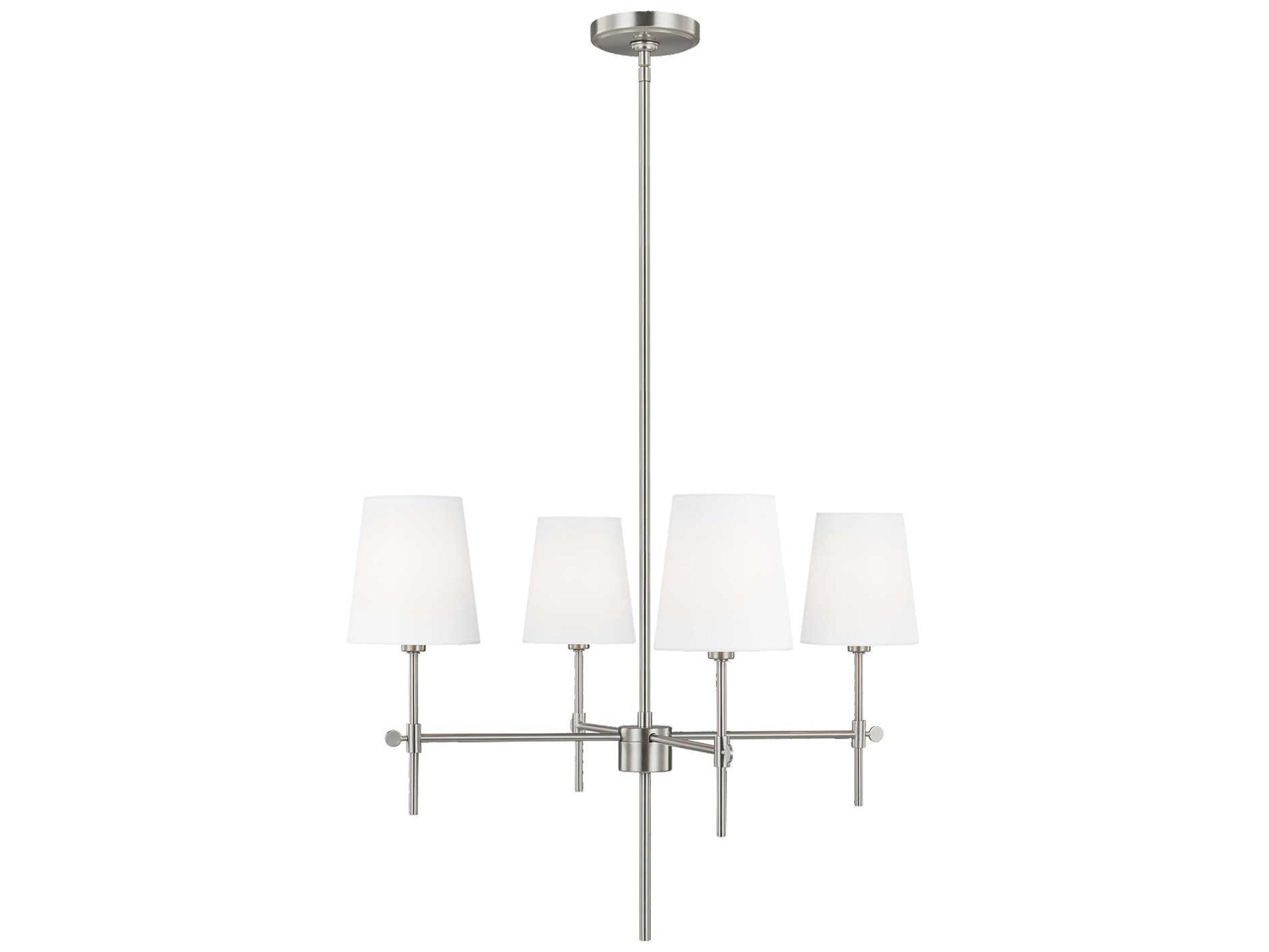 Visual Comfort Studio Baker 4-Light Brushed Nickel Chandelier