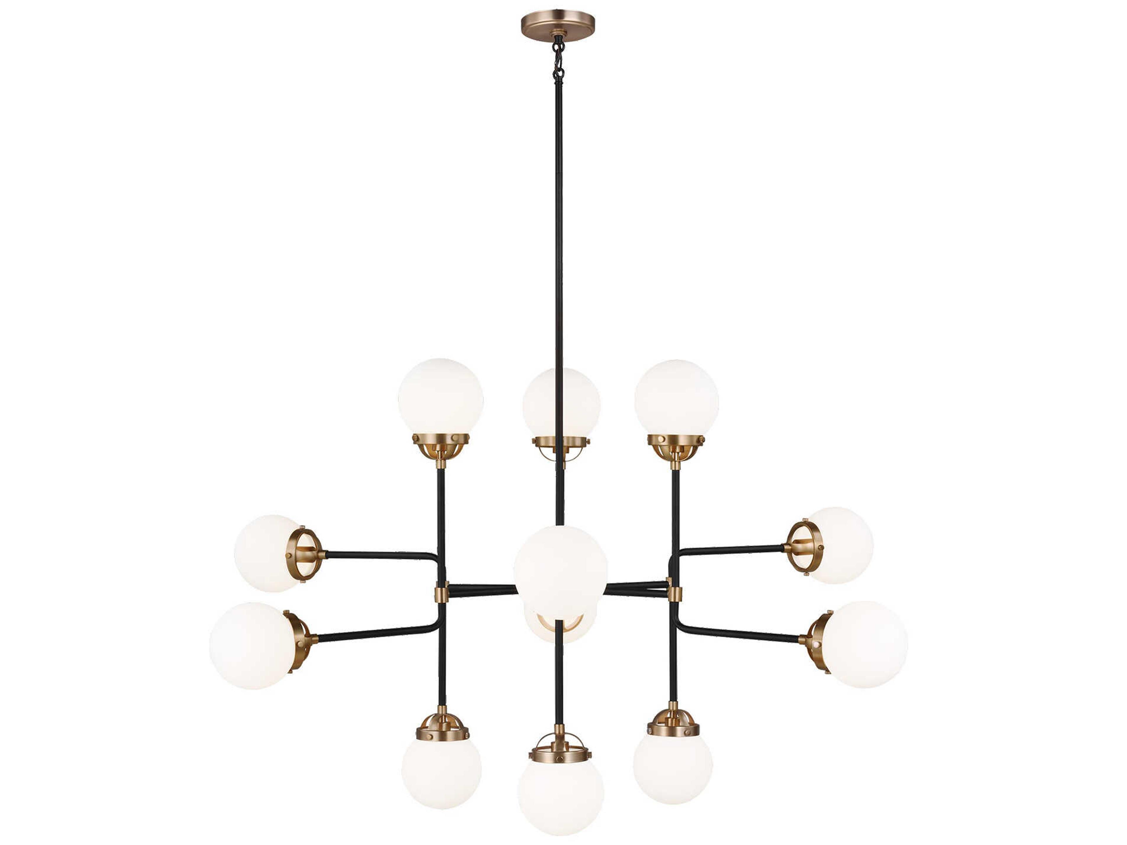 Visual Comfort Studio Cafe 12-Light Satin Brass Globe Chandelier