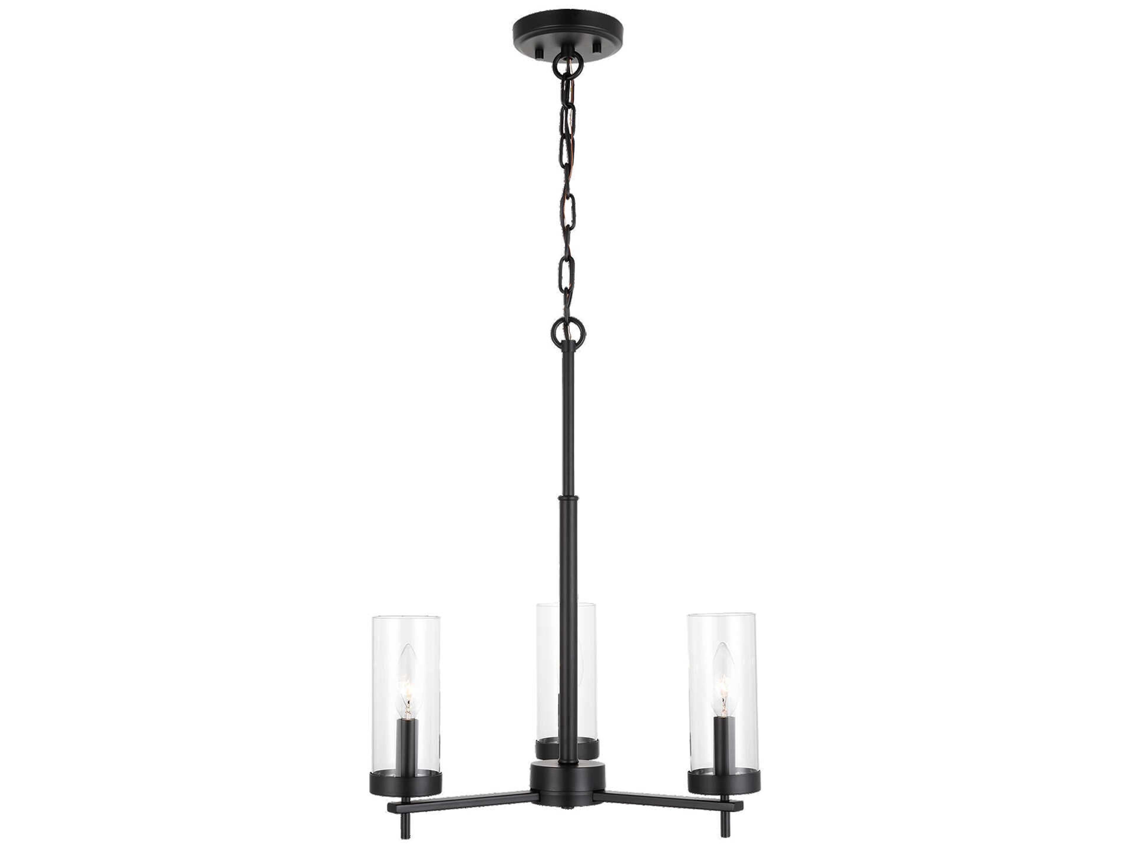 Visual Comfort Studio Zire 3-Light Midnight Black Candelabra Cylinder Chandelier