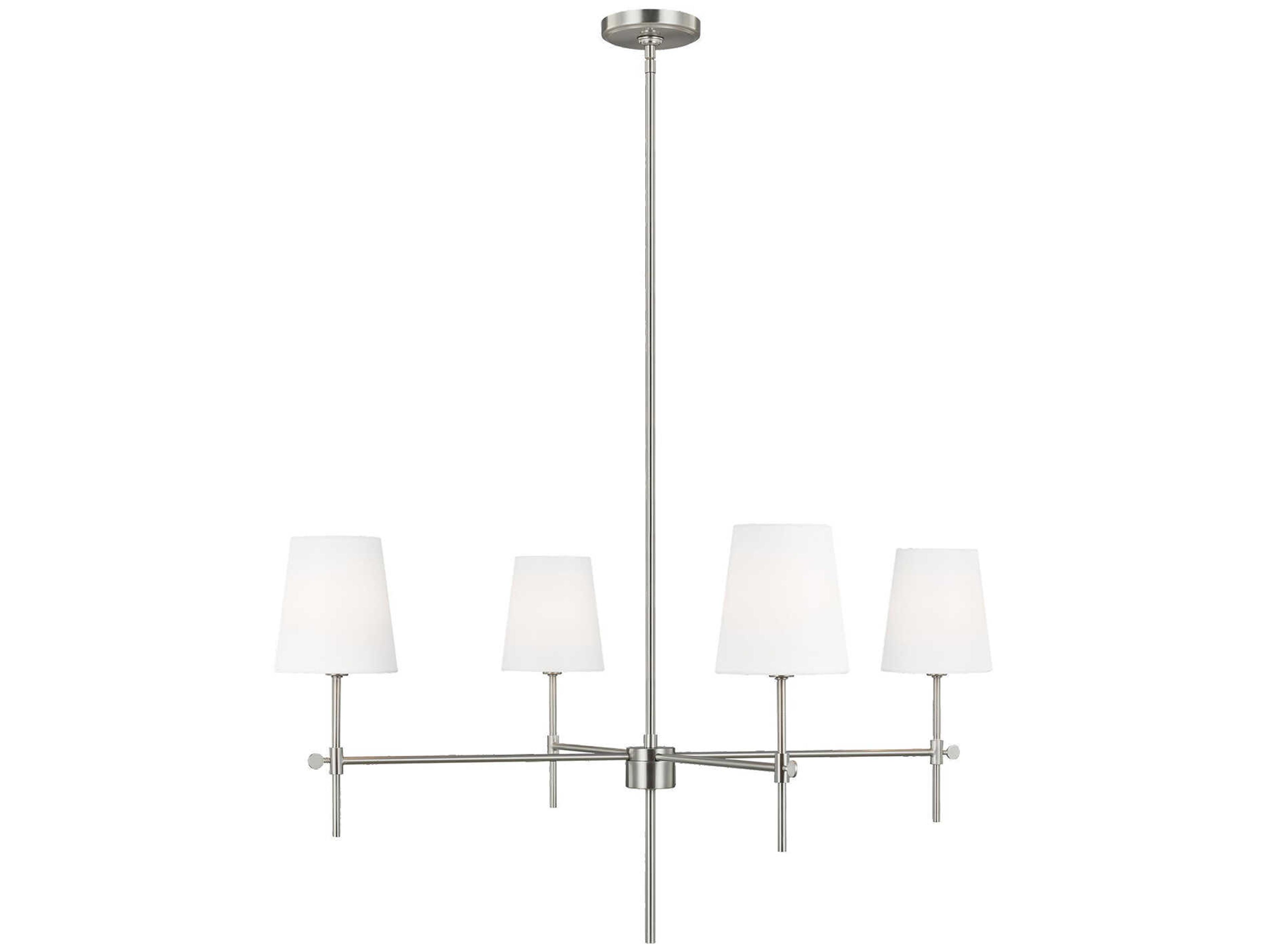 Visual Comfort Studio Baker 4-Light Brushed Nickel Chandelier