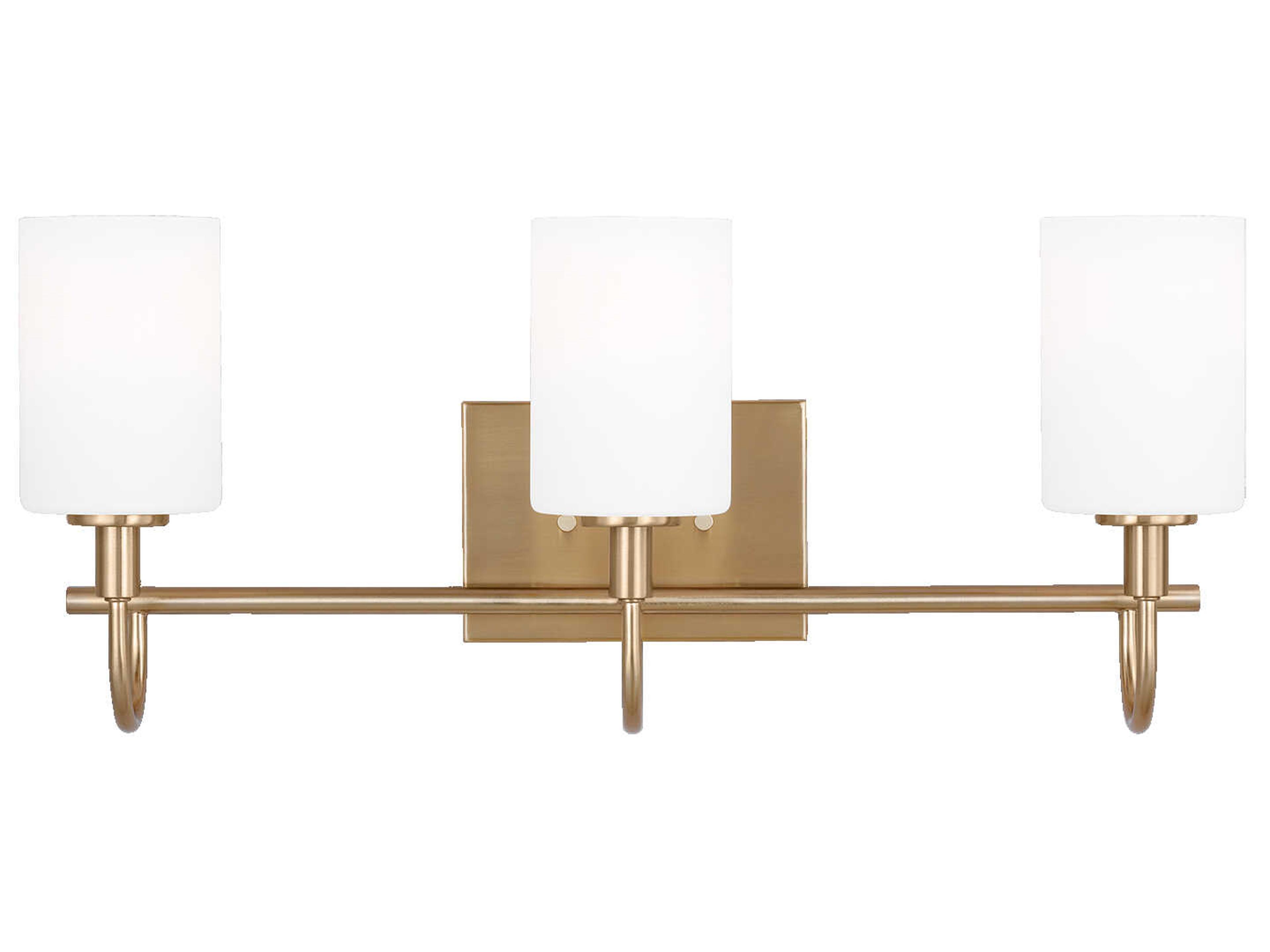 Visual Comfort Studio Oak Moore 3-Light Satin Brass Vanity Light