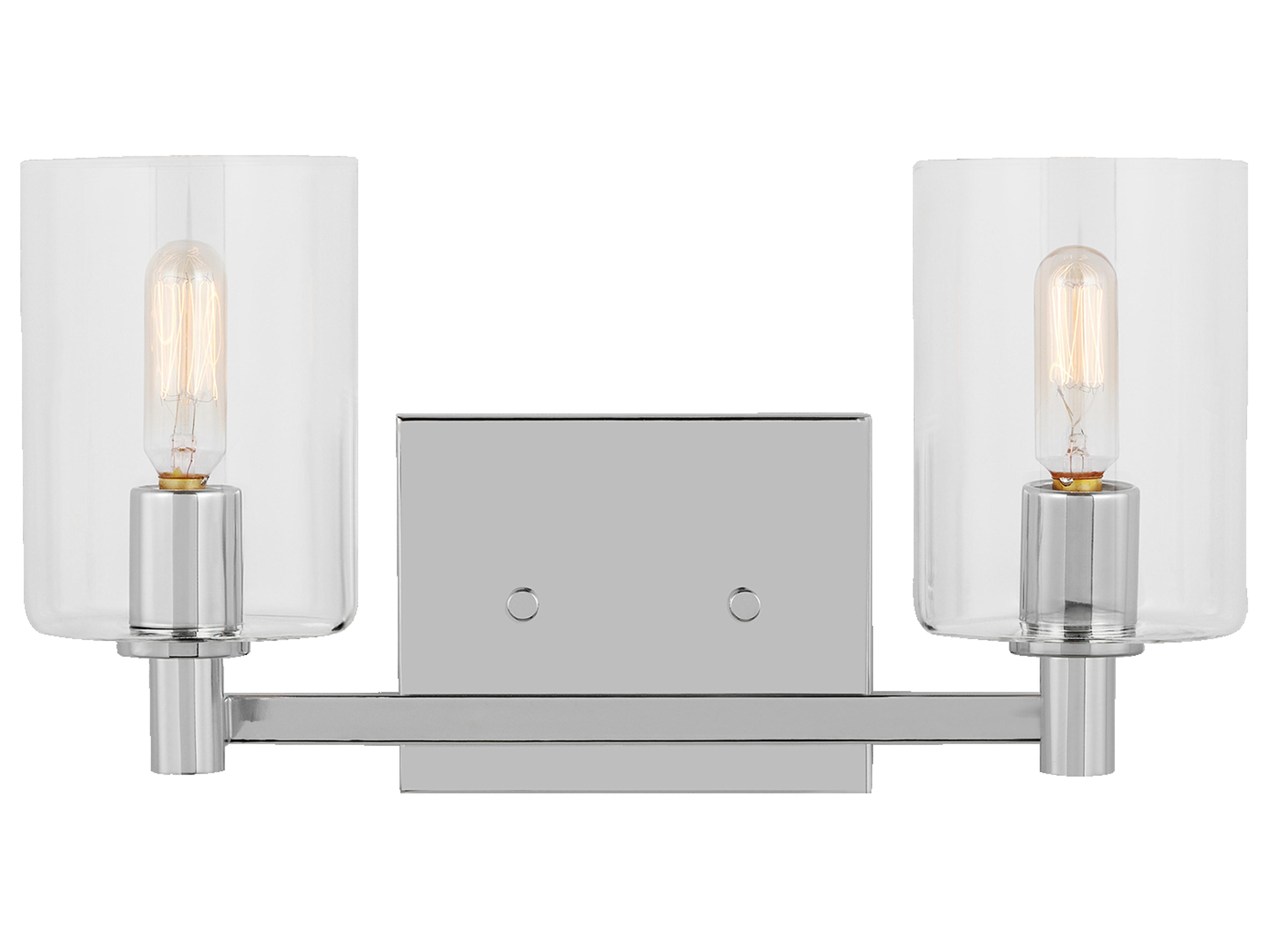 Visual Comfort Studio Fullton 2-Light Chrome Vanity Light