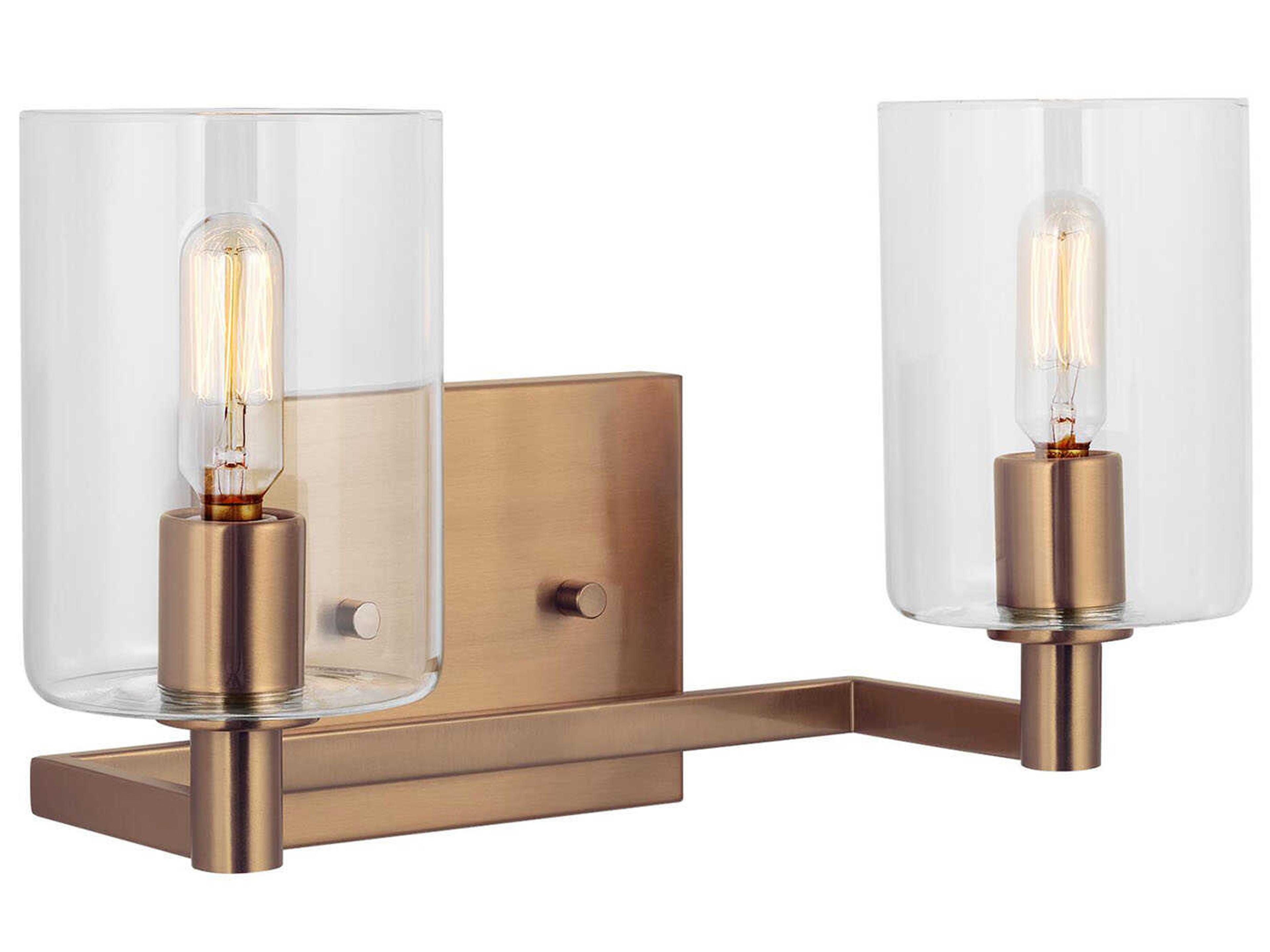 Visual Comfort Studio Fullton 2-Light Satin Brass Vanity Light