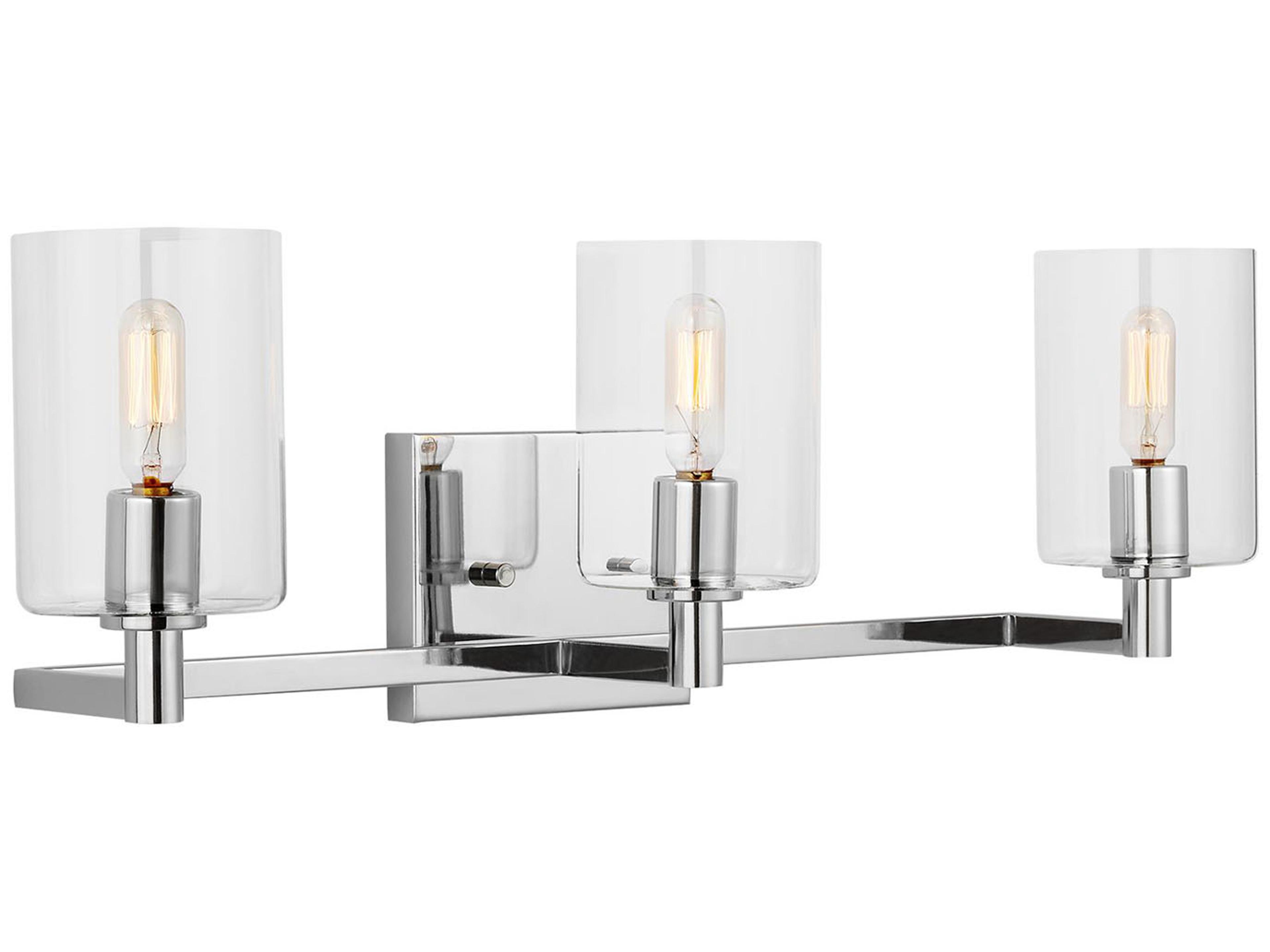Visual Comfort Studio Fullton 3-Light Chrome Vanity Light