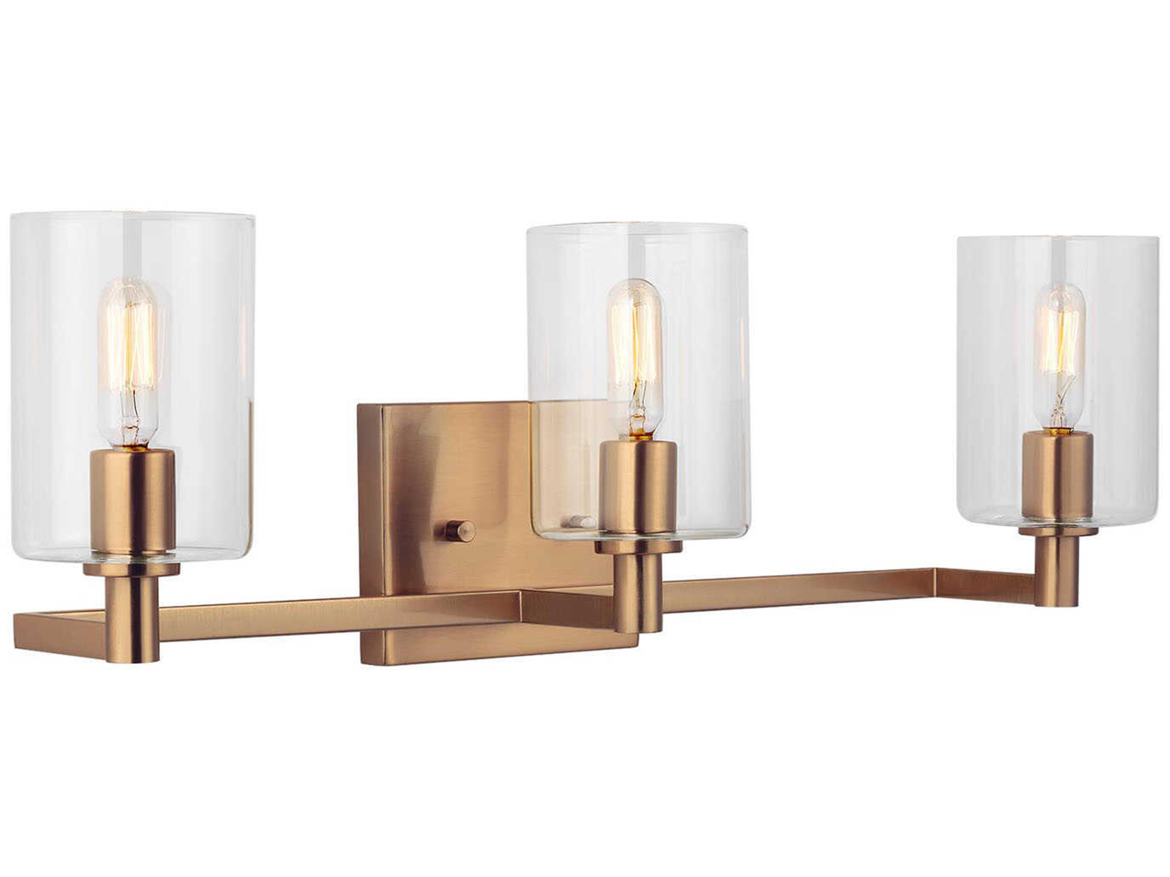 Visual Comfort Studio Fullton 3-Light Satin Brass Vanity Light