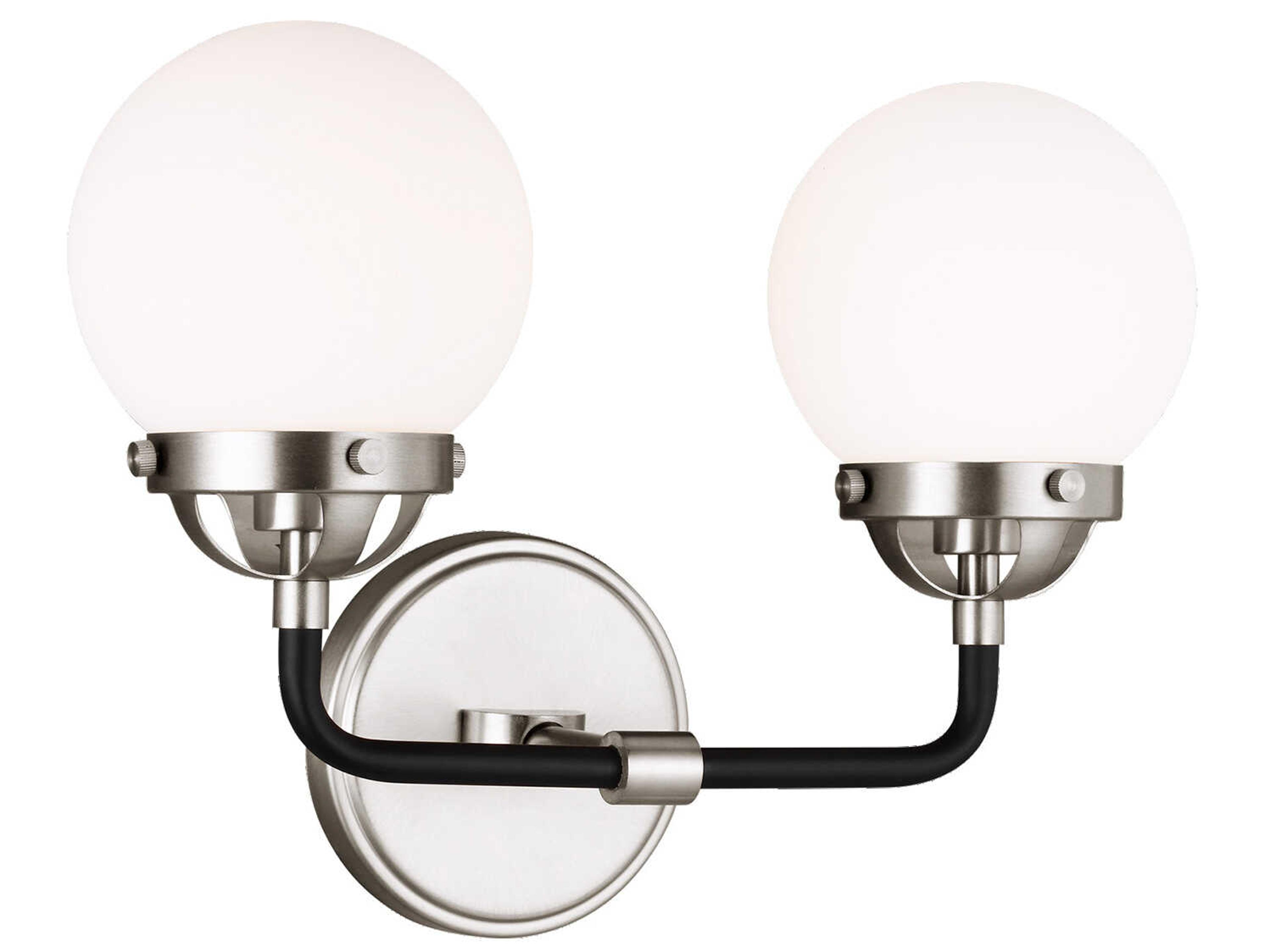 Visual Comfort Studio Cafe 2-Light Brushed Nickel Vanity Light