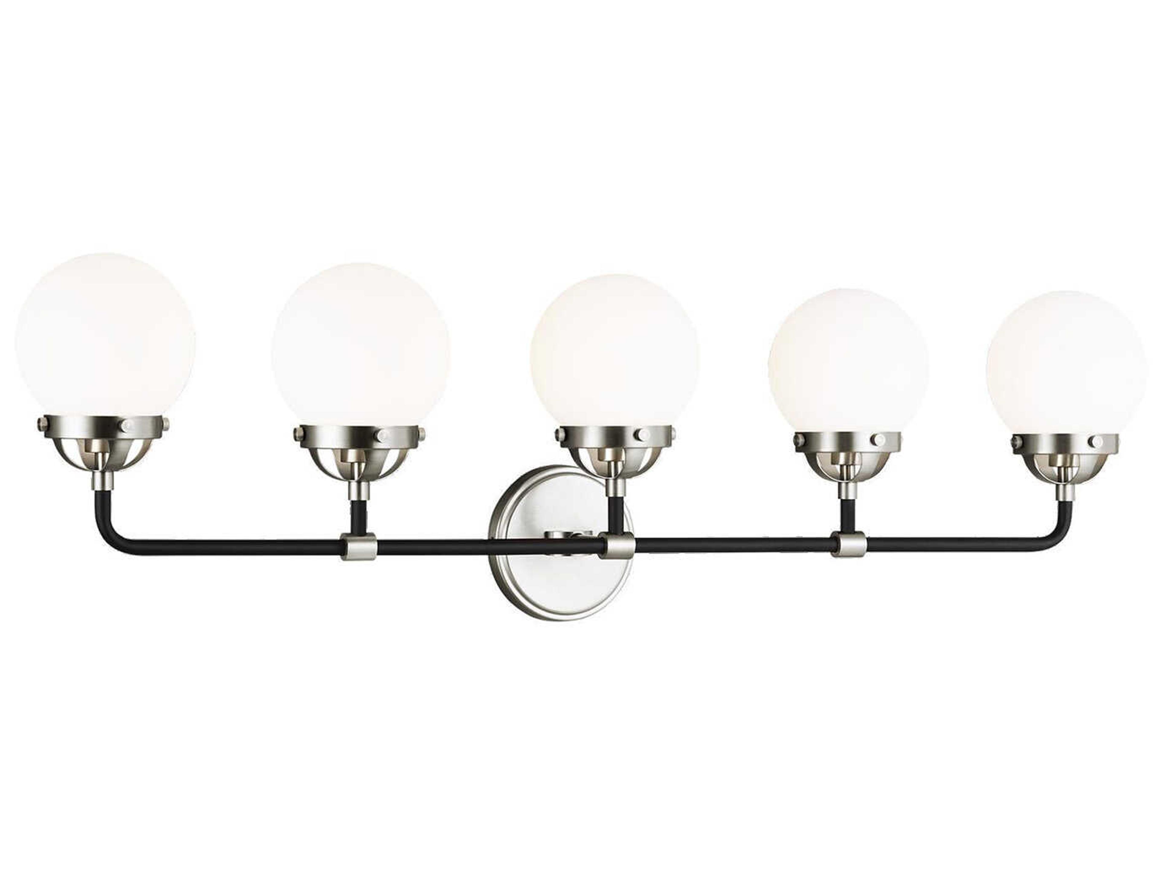 Visual Comfort Studio Cafe 5-Light Brushed Nickel Vanity Light
